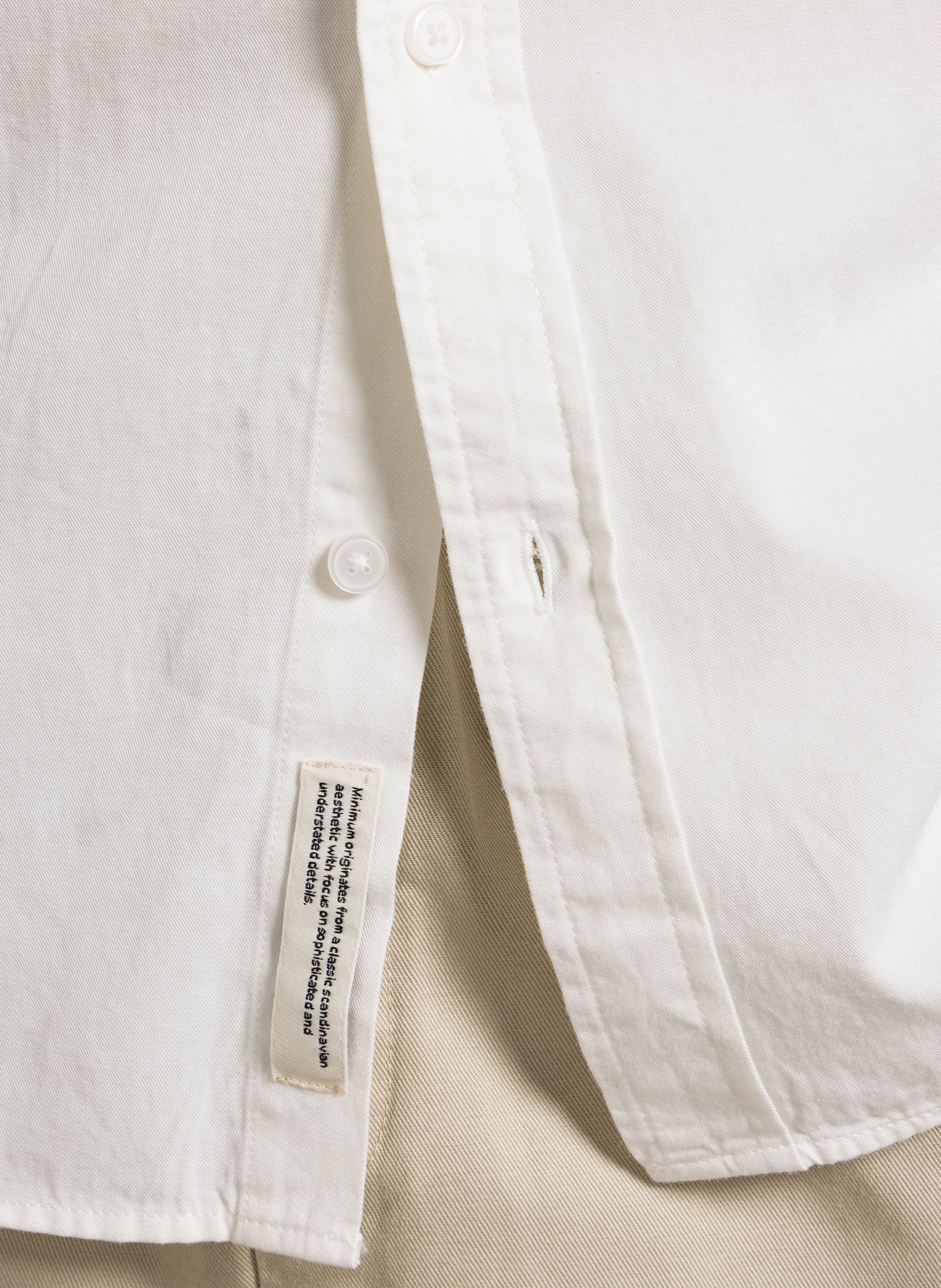 Chemise droite col classique en coton mélangé MINIMUM Blanc