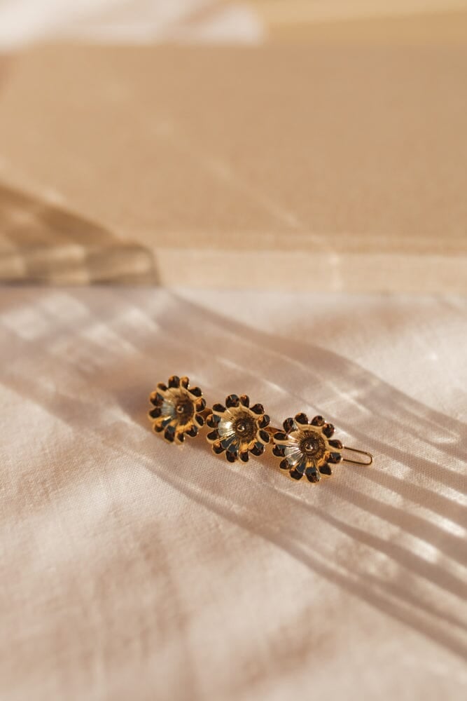 Gold-plated flower barrette MONSIEUR SIMONE Golden