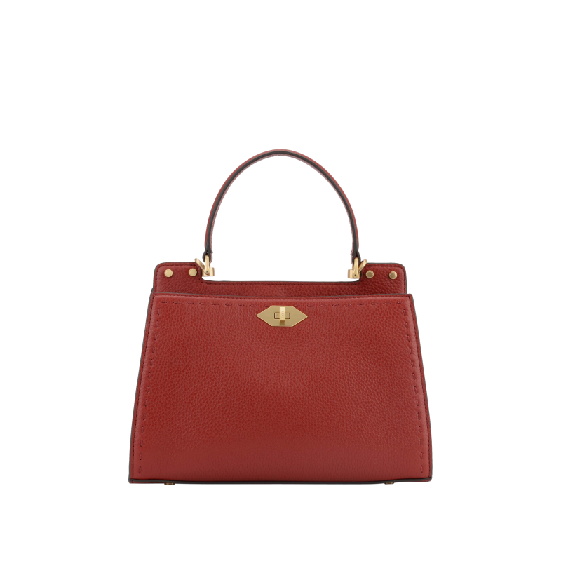 Handbag in calfskin TRIANON Rouge