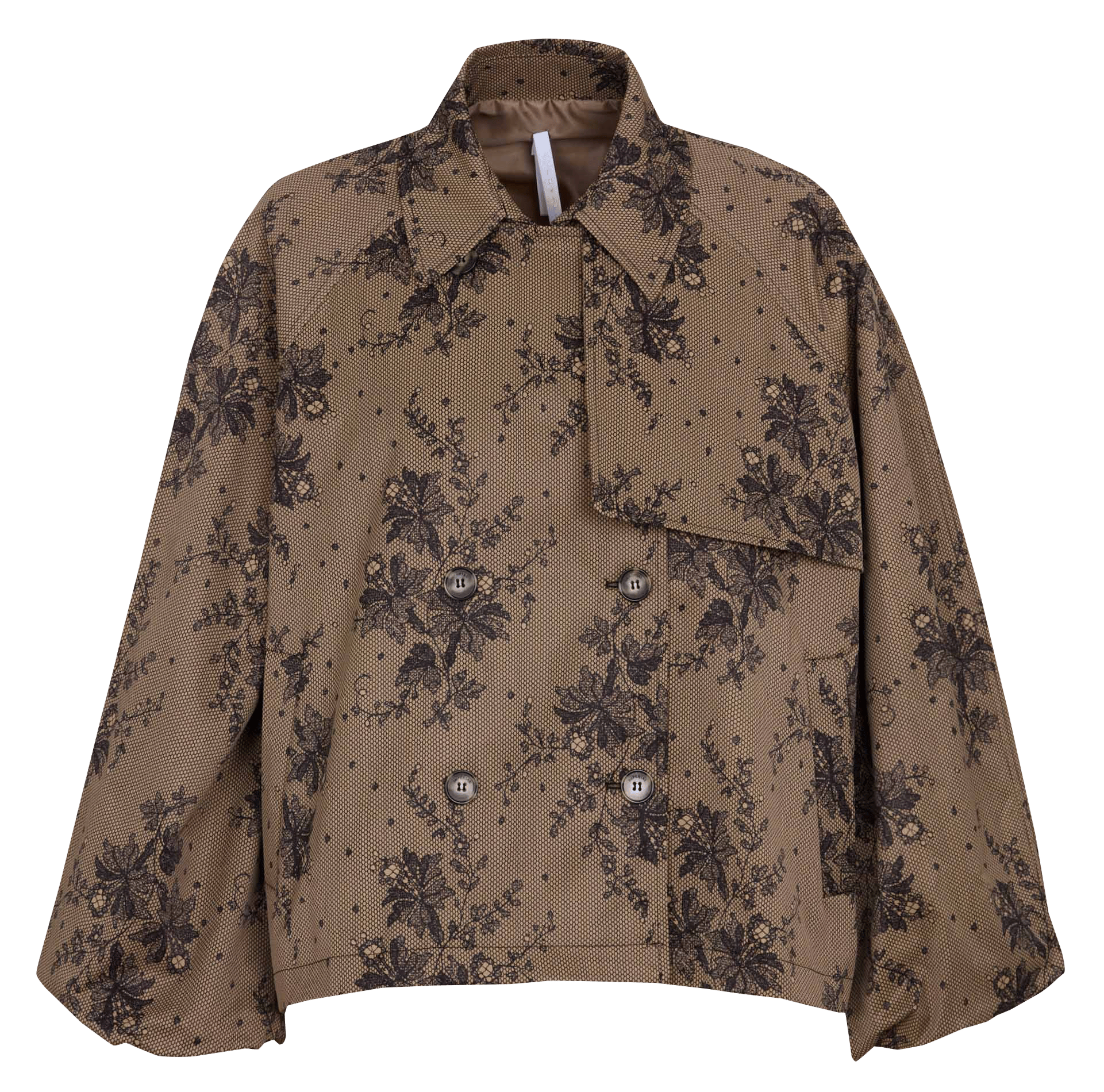 Korte trenchcoat met kantprint IMPERIAL Bruin