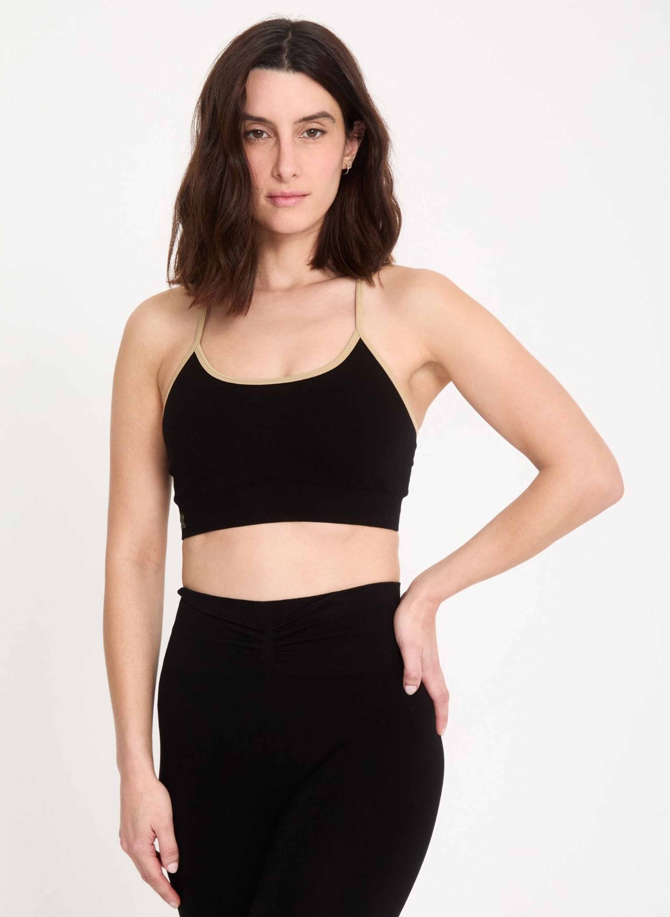 Asymmetric jacquard T-shirt YOGA SEARCHER Black