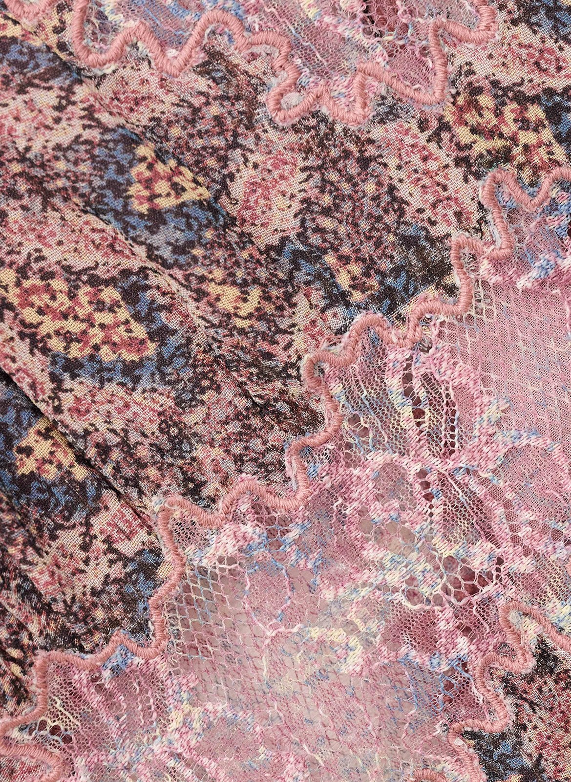 Robe longue col V imprimée BA&SH Bleu