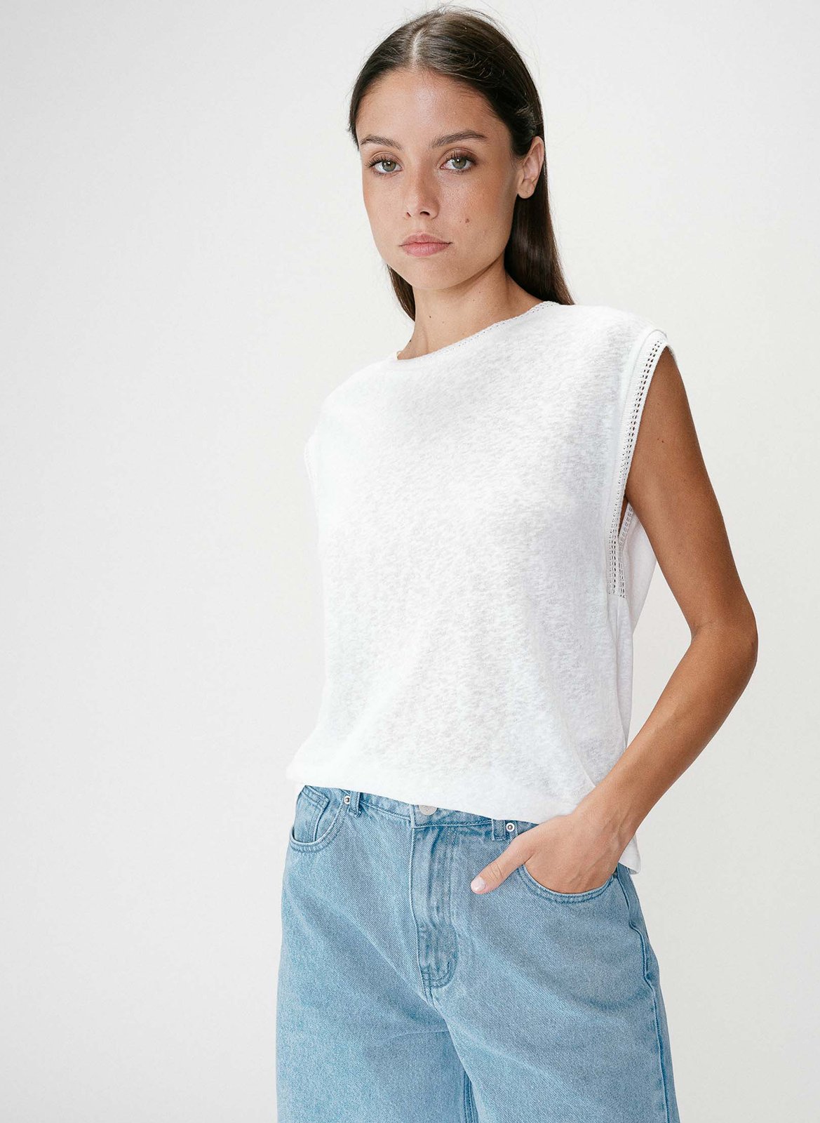 Tee-shirt col rond en coton mélangé GRACE ET MILA