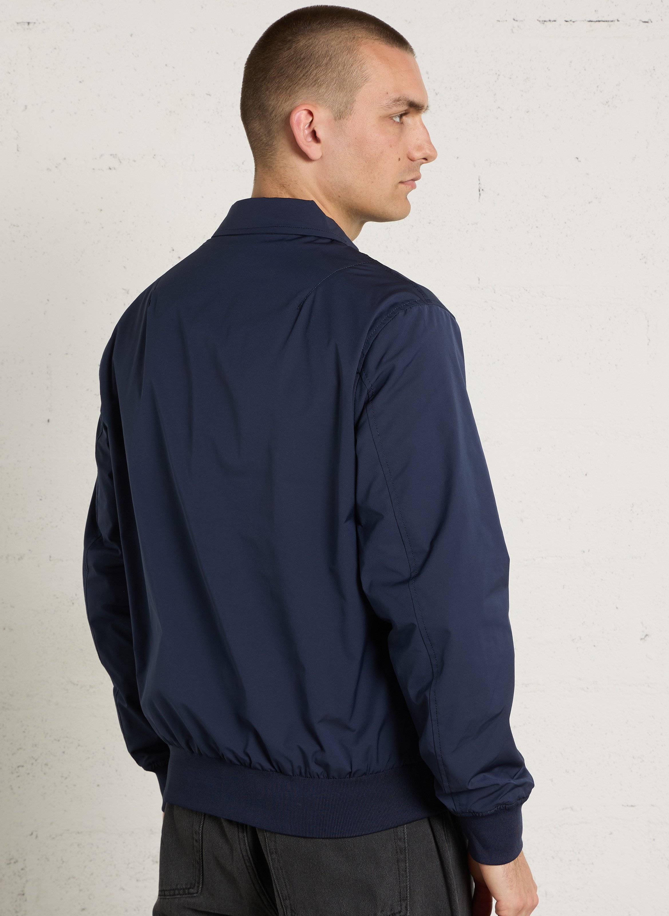 Oversized jack met klassieke kraag BOMBERS ORIGINAL Blauw