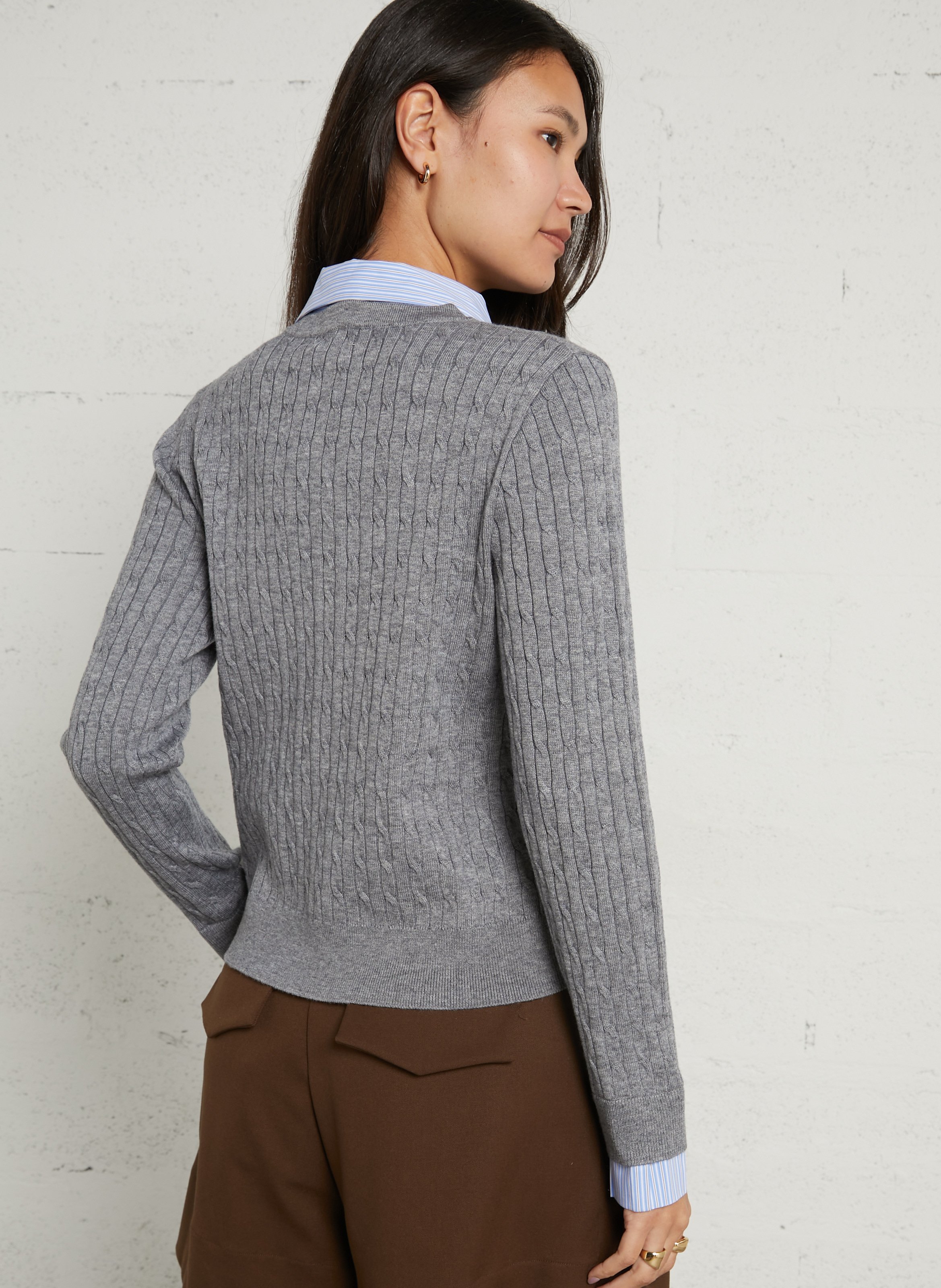 Cardigan with classic collar SUNCOO Grey