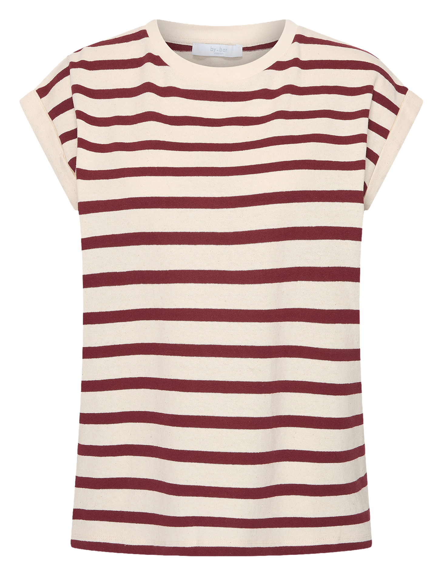 T-shirt van biologisch katoen met ronde hals BY BAR Rood
