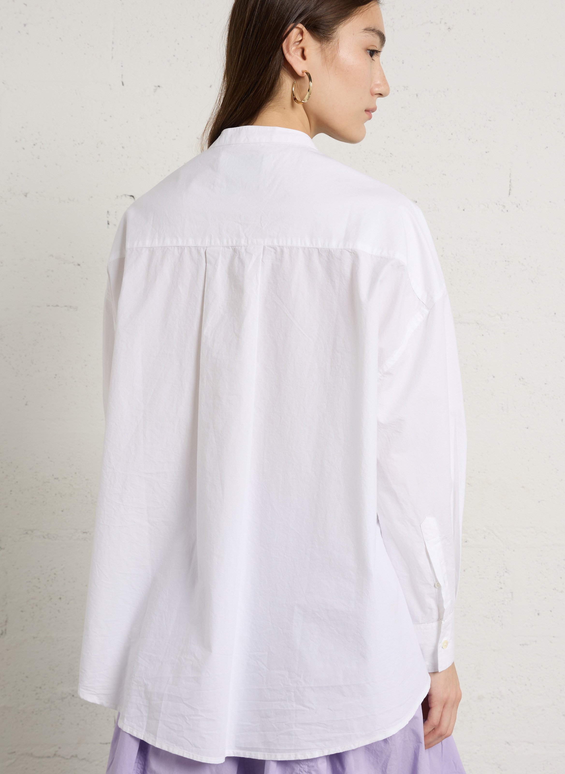 Round neck loose plain shirt BELLEROSE White