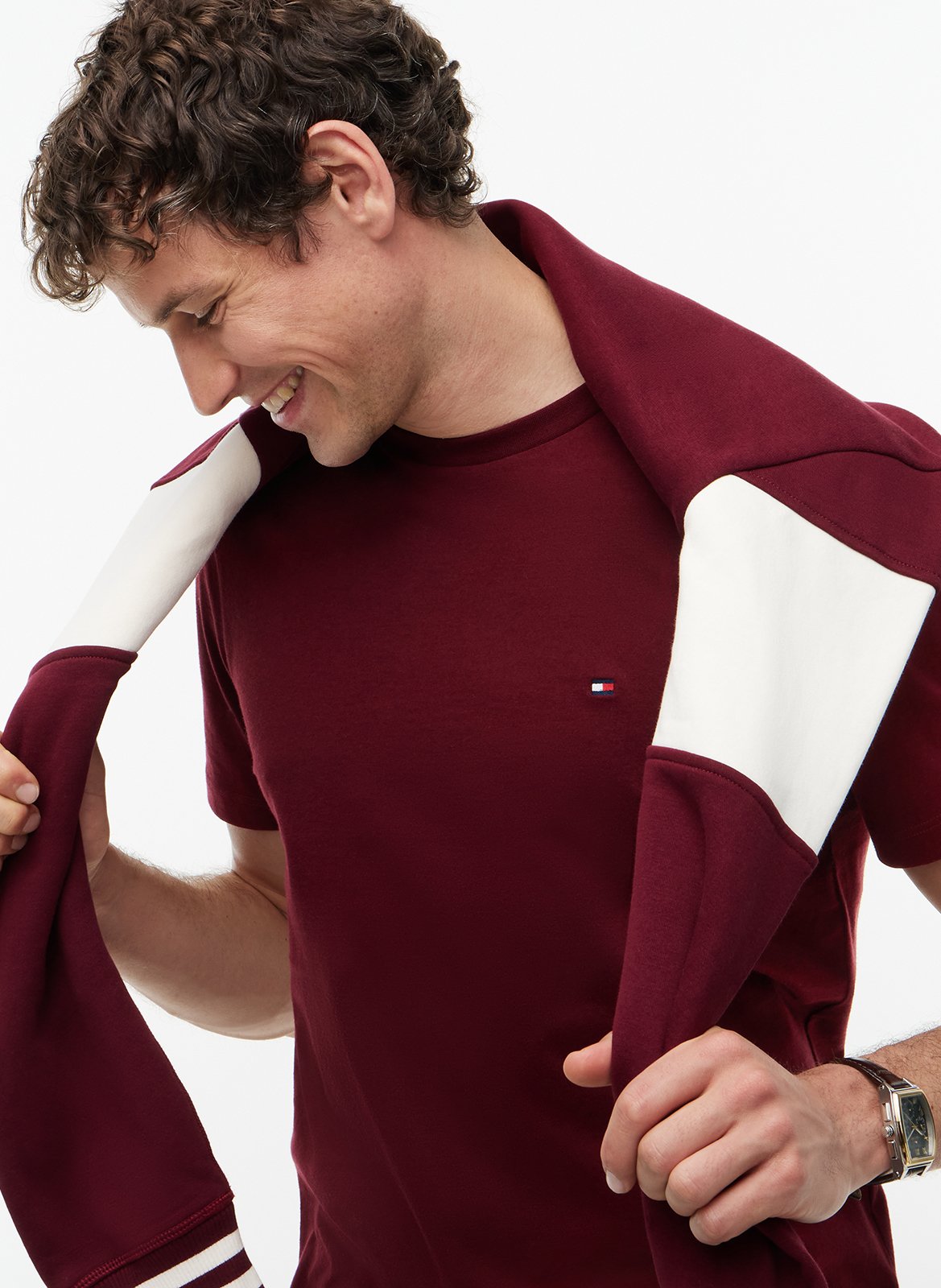 Round-neck cotton T-shirt TOMMY HILFIGER Purple