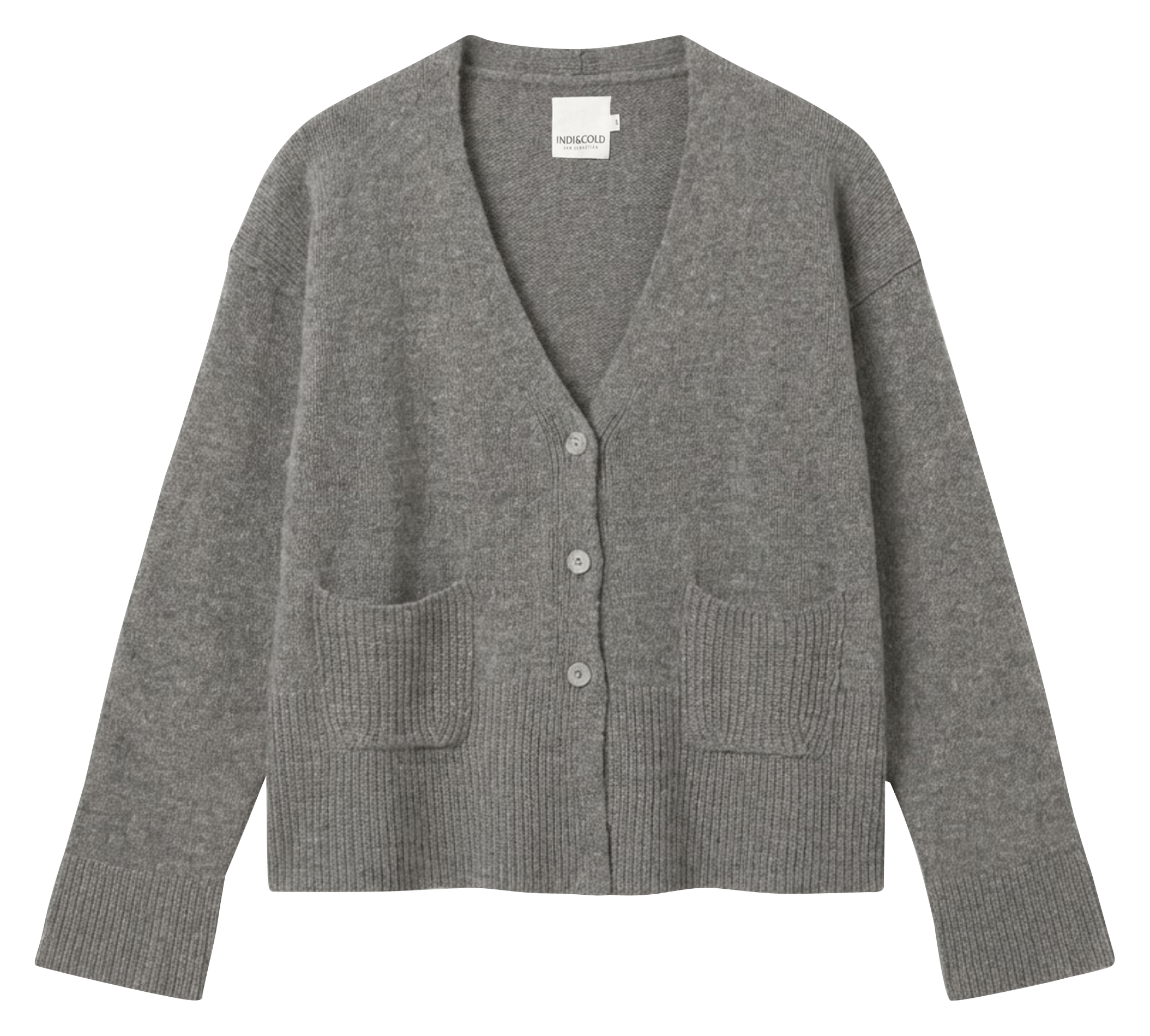 Oversized V-neck vest INDI & COLD Grey