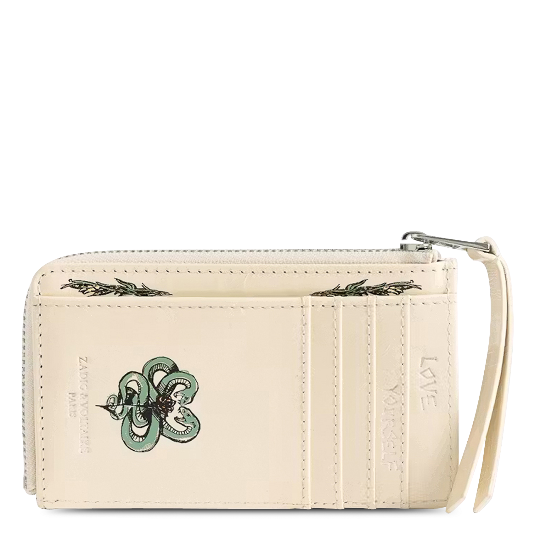 Leder-Kartenhalter mit Druck ZADIG&VOLTAIRE Weiss