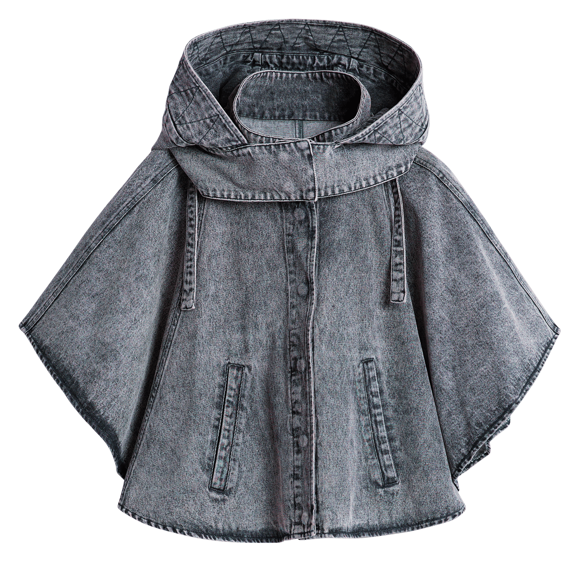 Wijde denim poncho DESIGUAL Zwart