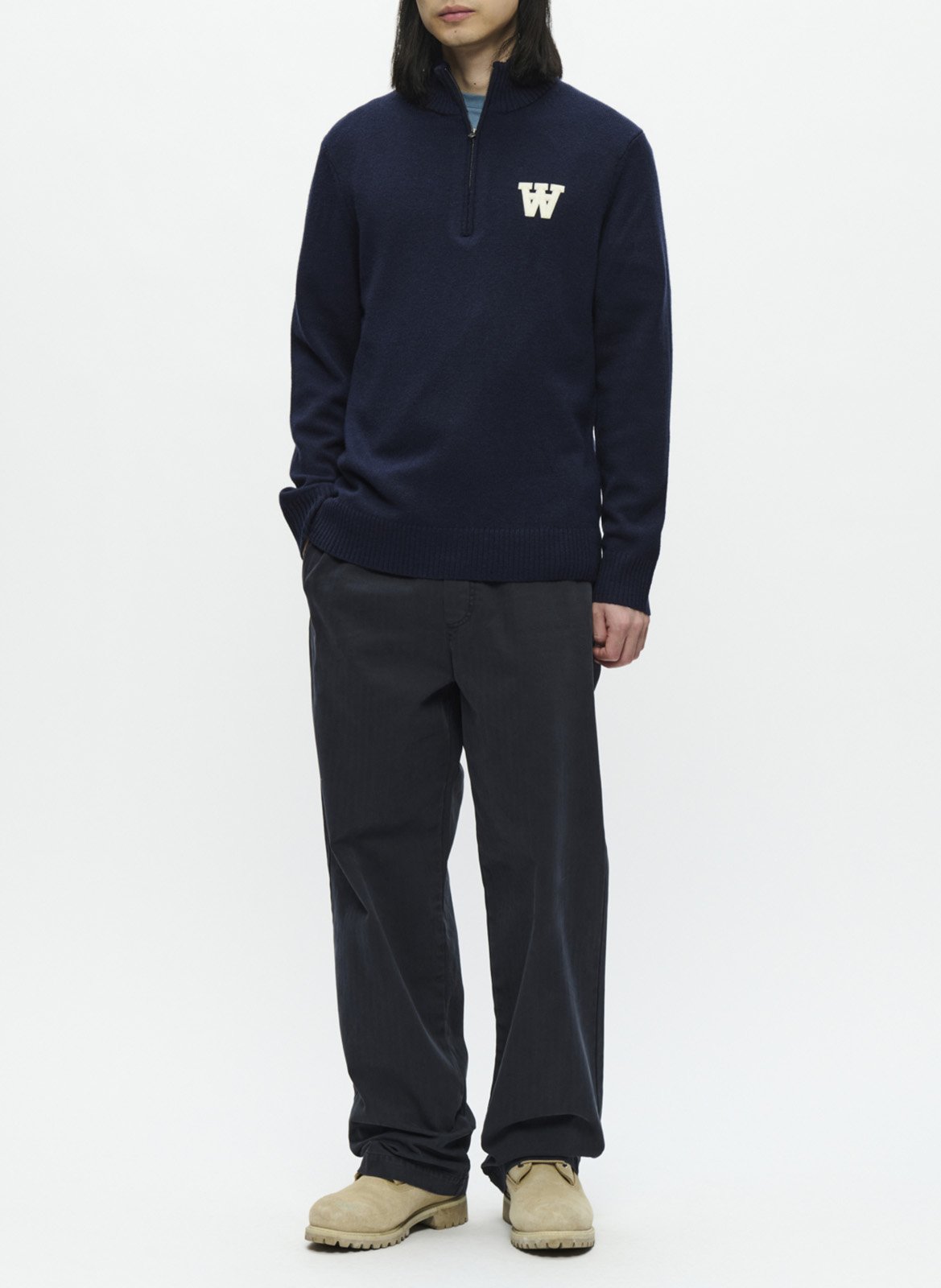 Pull droit en laine WOOD WOOD Bleu