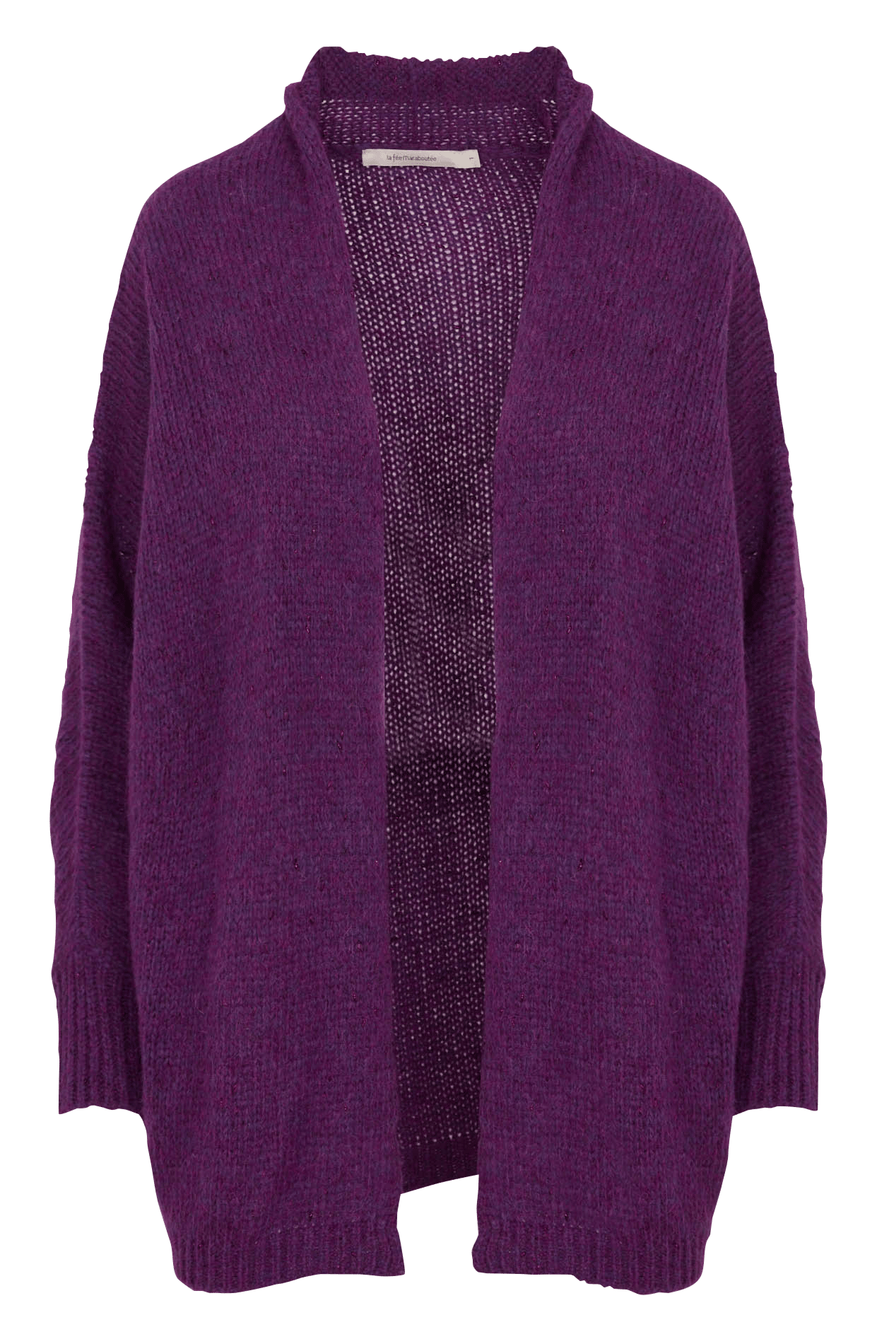 Mid-length iridescent knit vest LA FEE MARABOUTEE Purple
