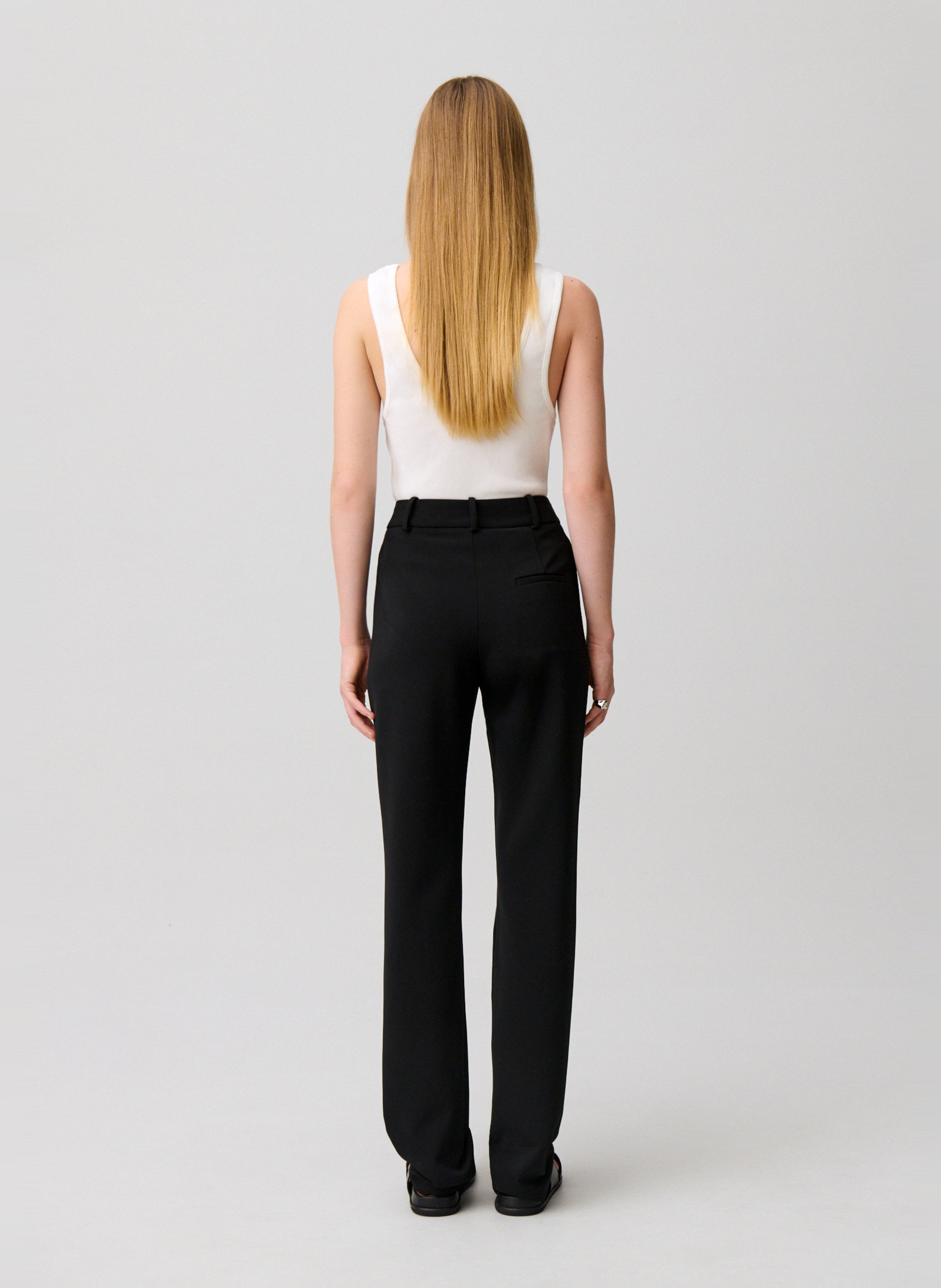 Pantalon droit uni taille haute CLAUDIE PIERLOT Noir