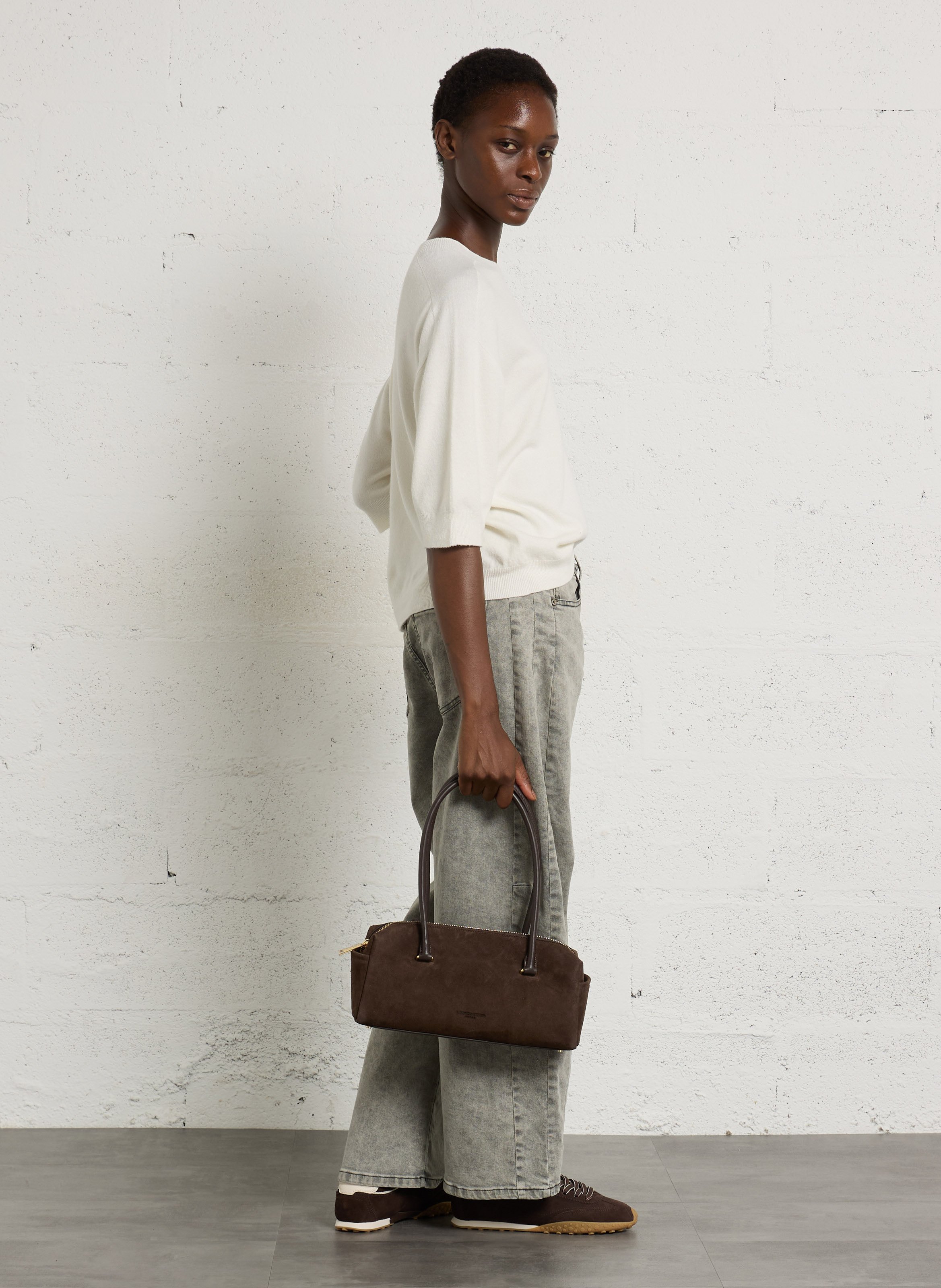 Velvet handbag LANCASTER PARIS Brown