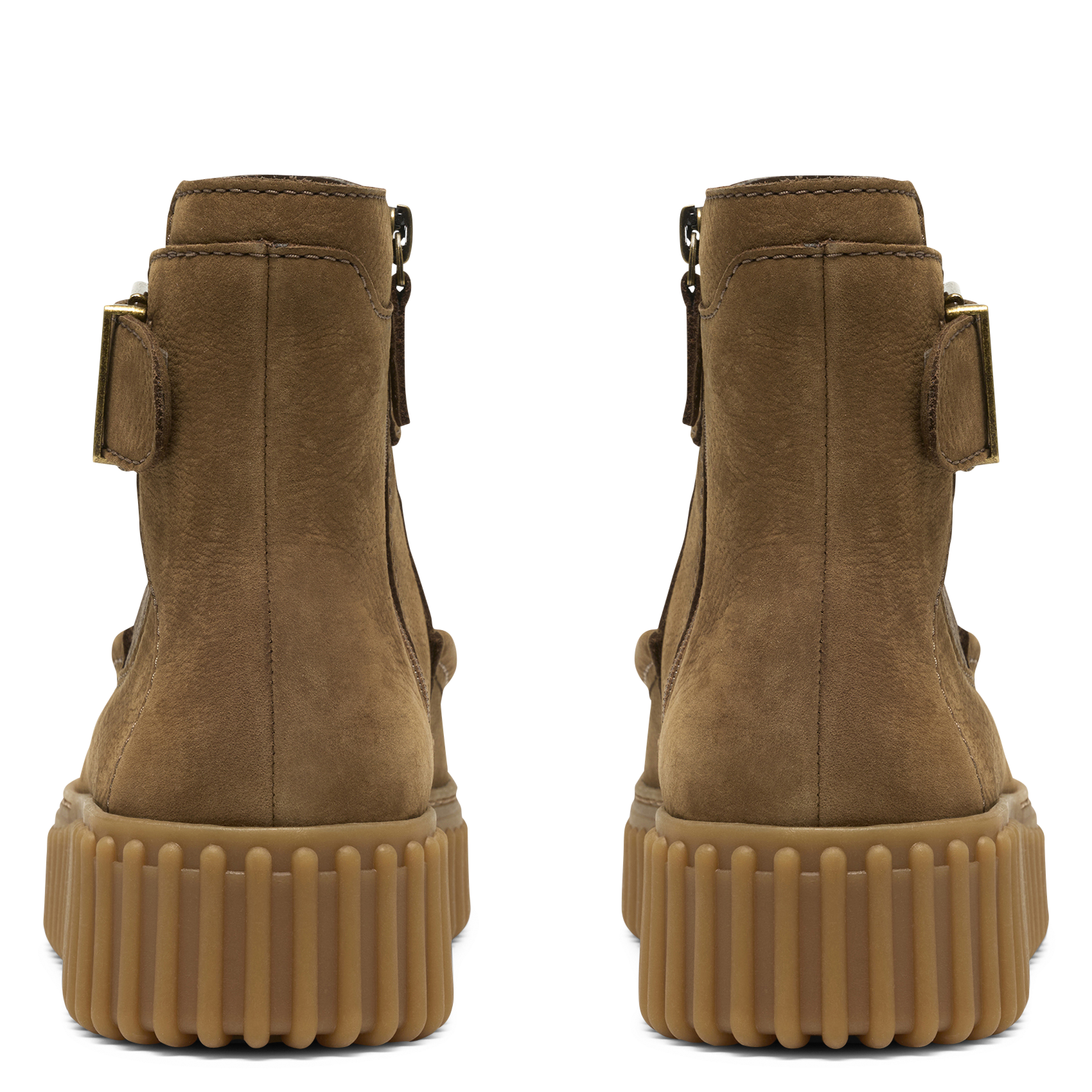 Buckled leather mid-calf boots CLARKS Brown