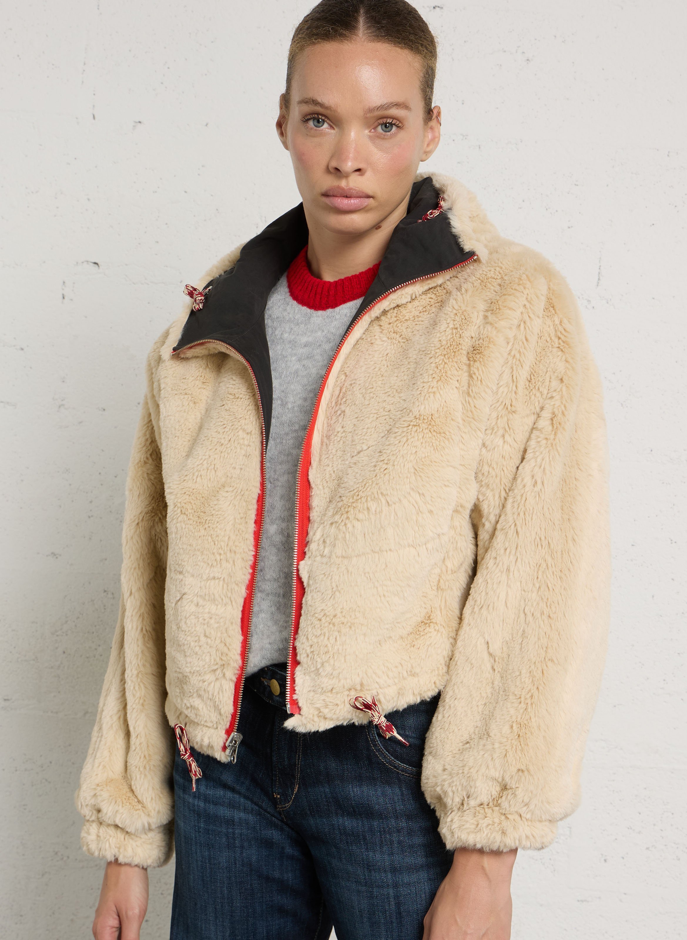 Reversible jacket with high neck BELLEROSE Black