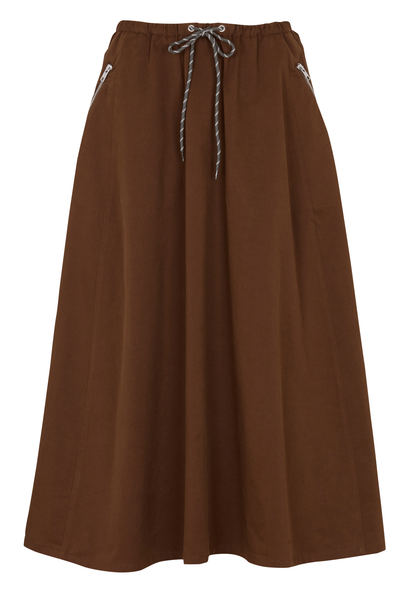 Langer und ausgestellter Baumwollrock BELLEROSE Braun