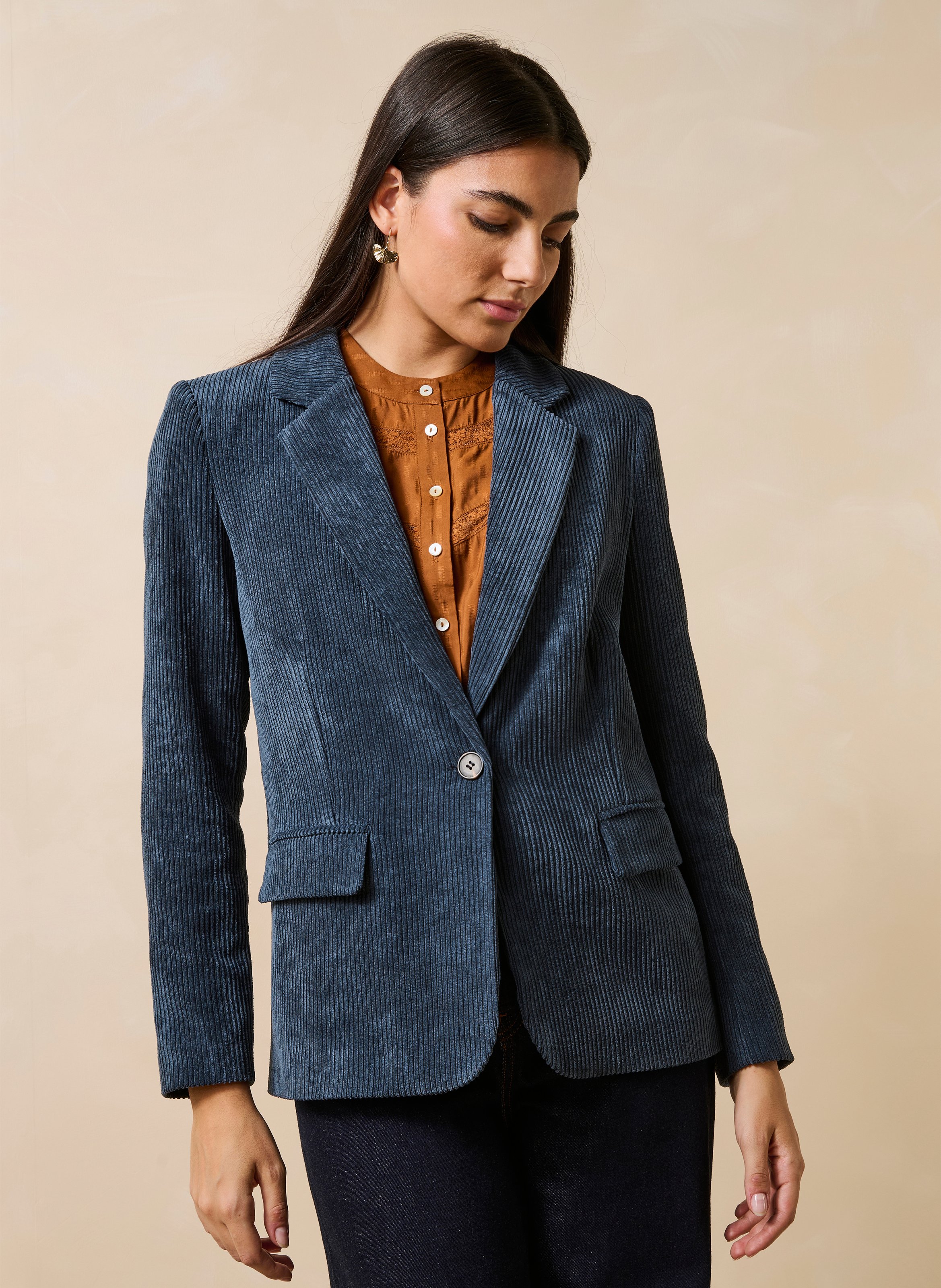Straight corduroy tailored jacket LA FEE MARABOUTEE
