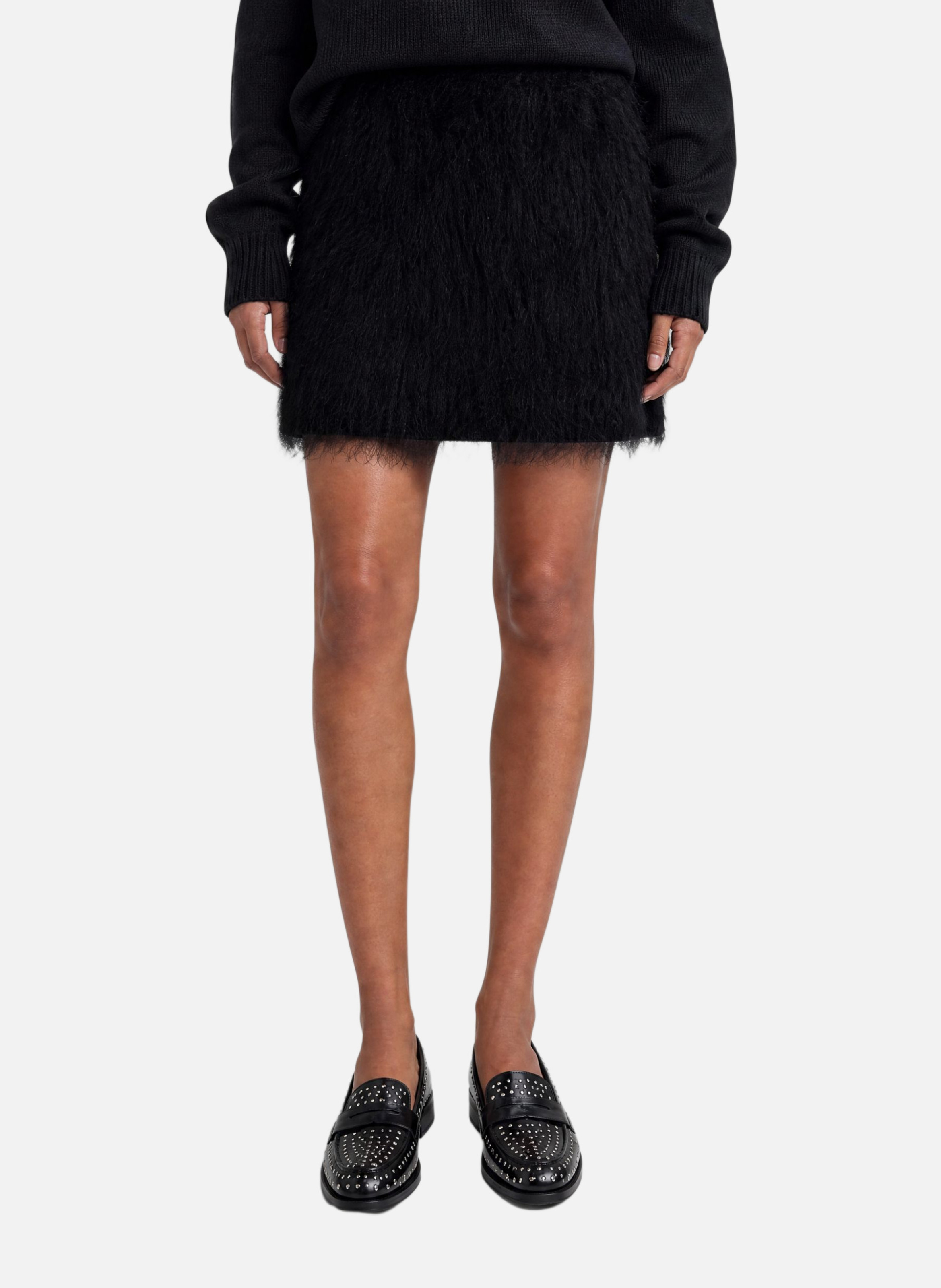 Short skirt with fringe effect THE KOOPLES Black