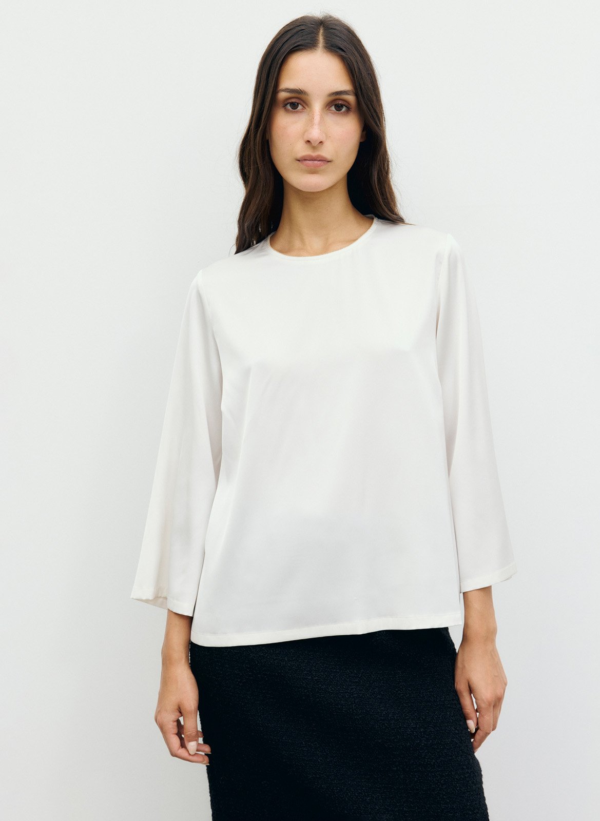 Blouse droite manches 3/4 unie GERARD DAREL Beige