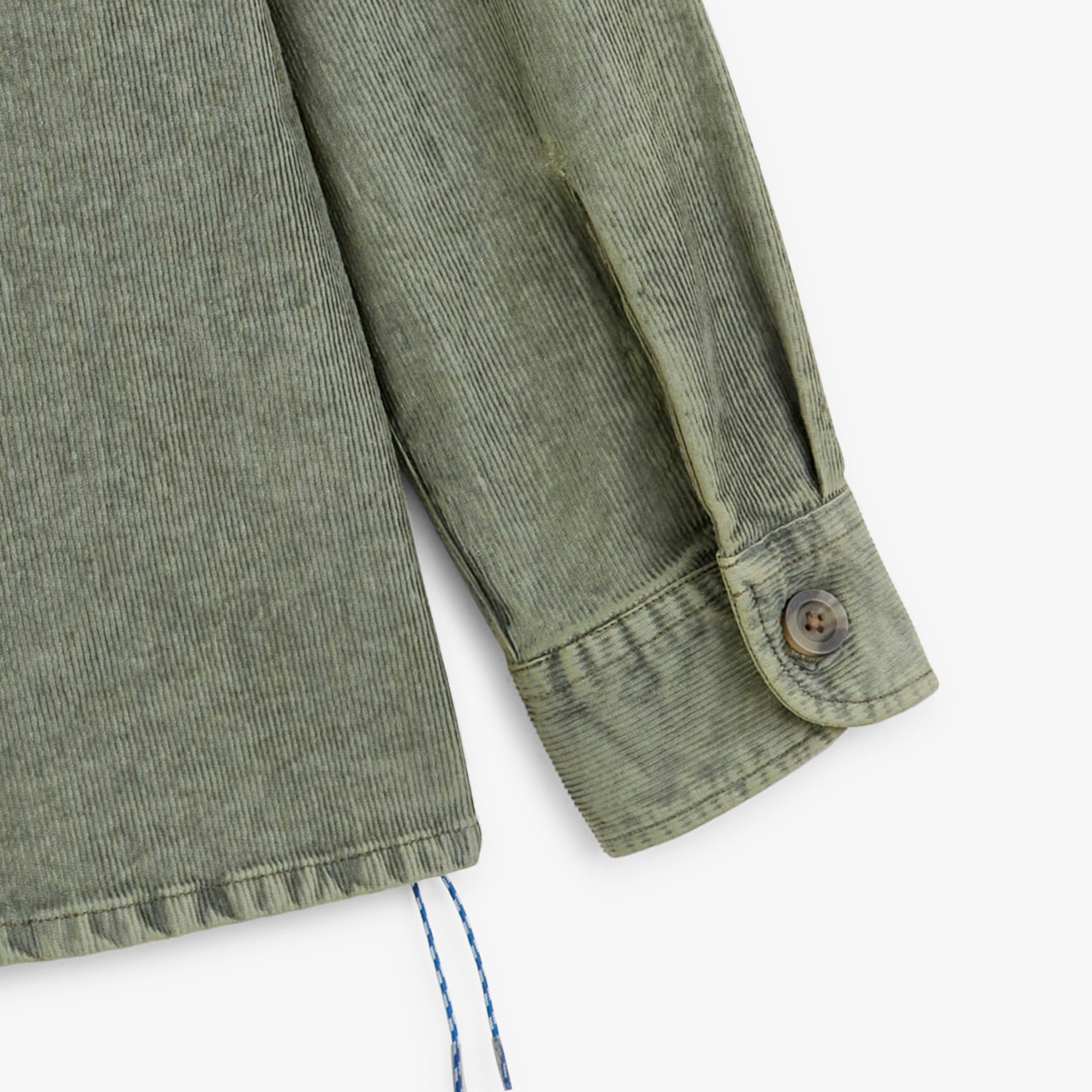 Military green washed-effect zip-up corduroy overshirt sbplay SERGE BLANCO Grey
