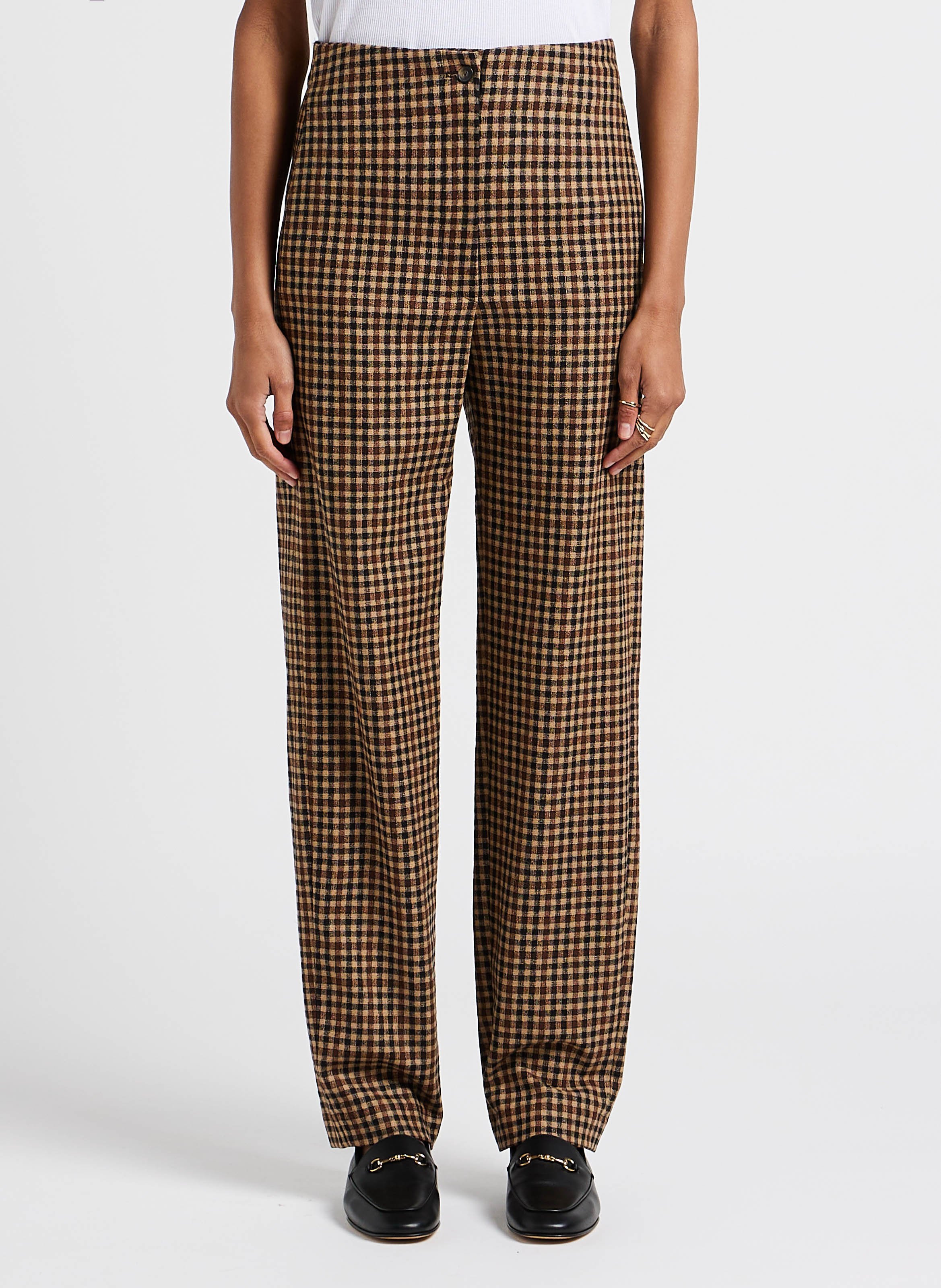 Pantalon droit taille haute DIEGA Beige