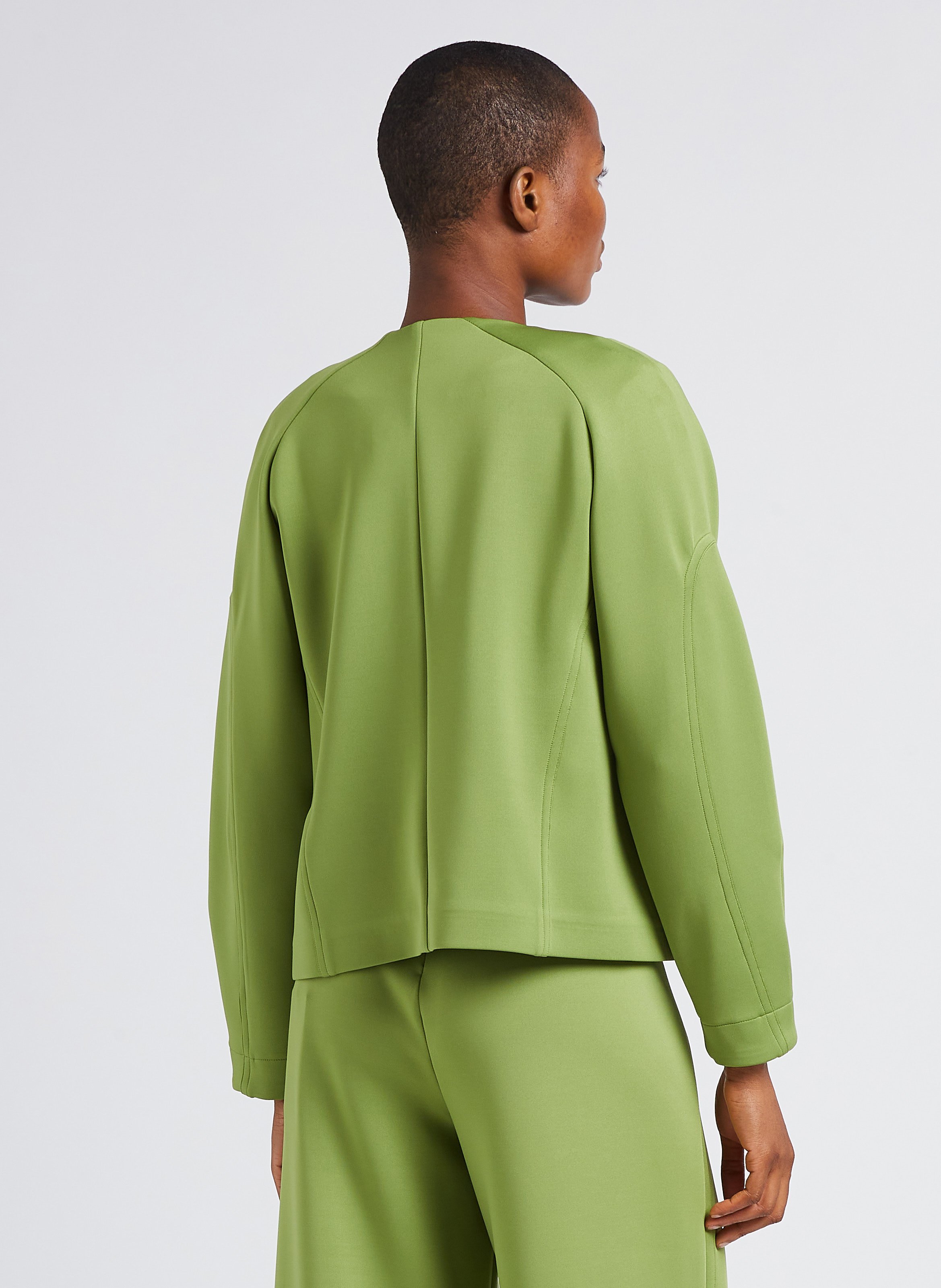 Straight round-neck jacket MAX MARA LEISURE Green