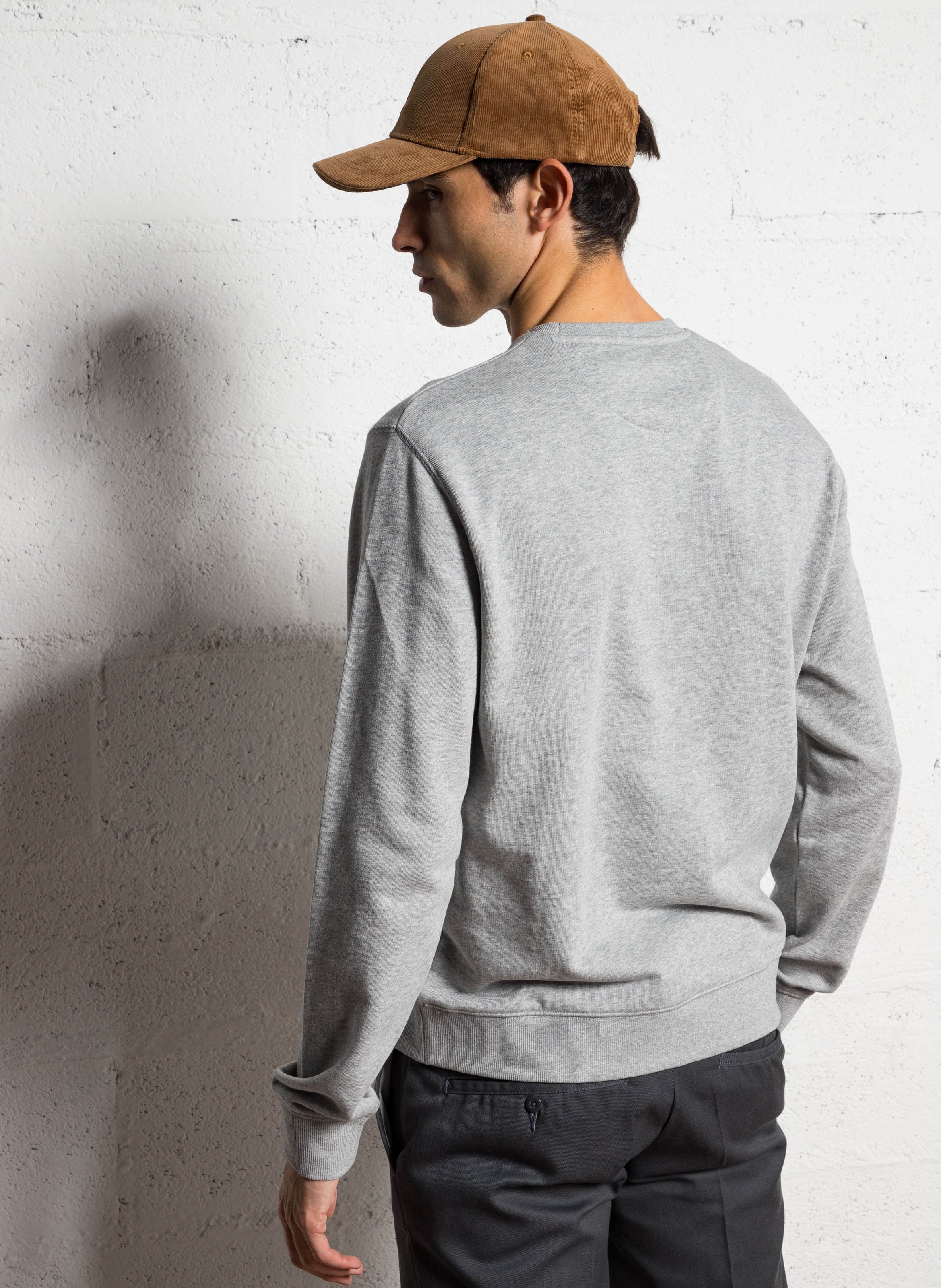 Slim-fit round-neck organic cotton sweatshirt FARAH Silver