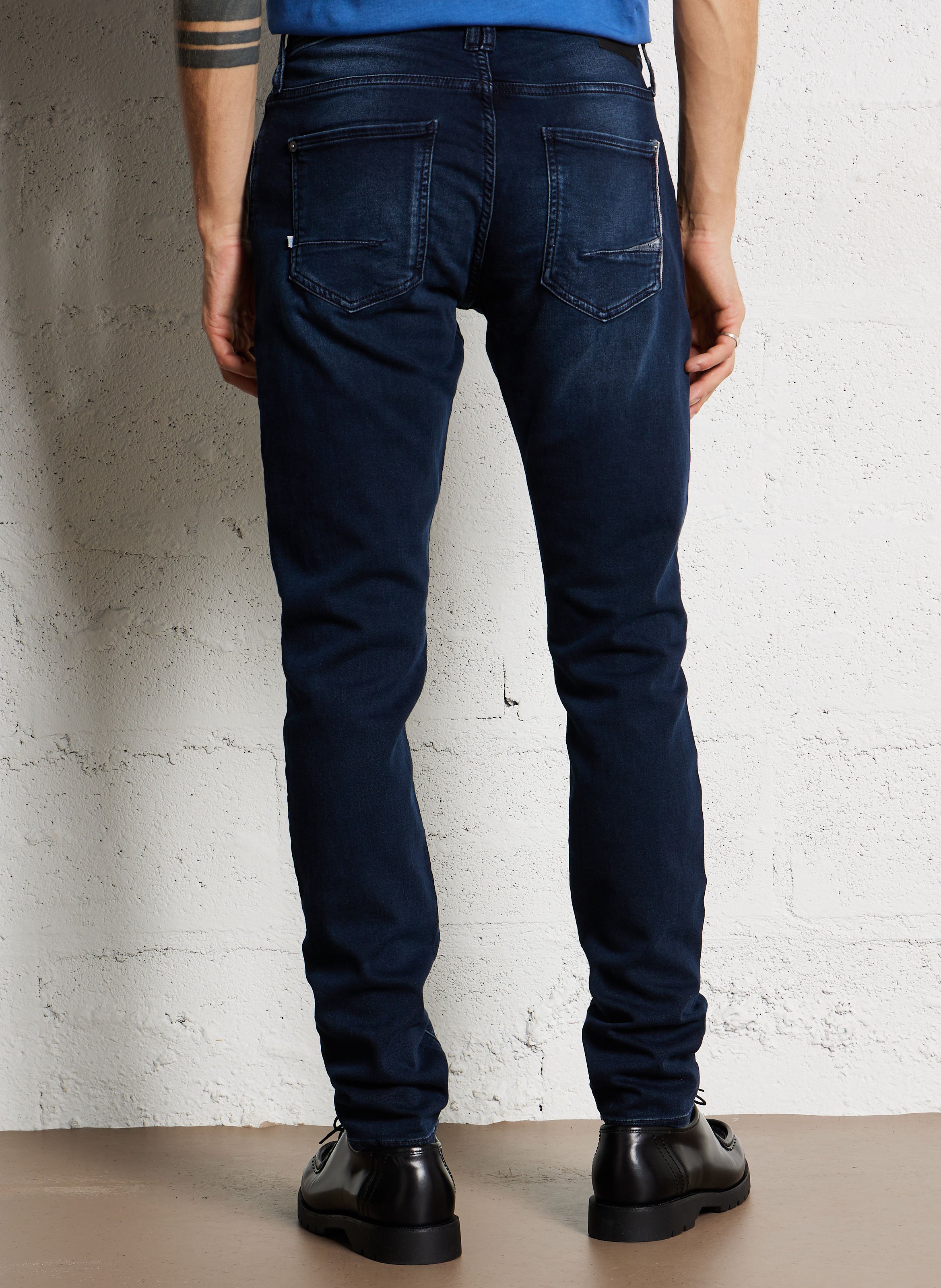 Slim-fit stretchy cotton-blend jeans LE TEMPS DES CERISES Blue