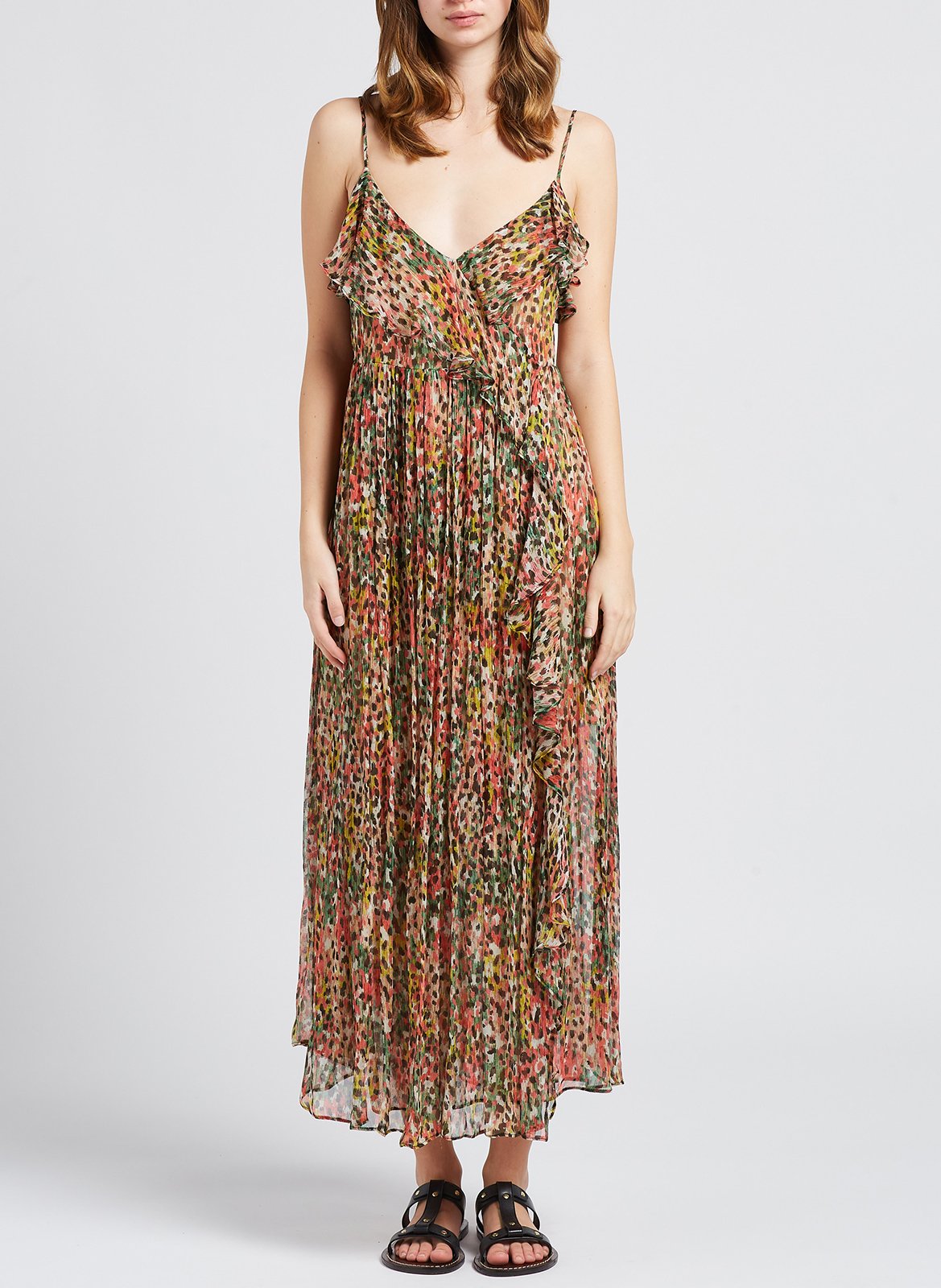 Long printed viscose dress TWINSET Multicolored