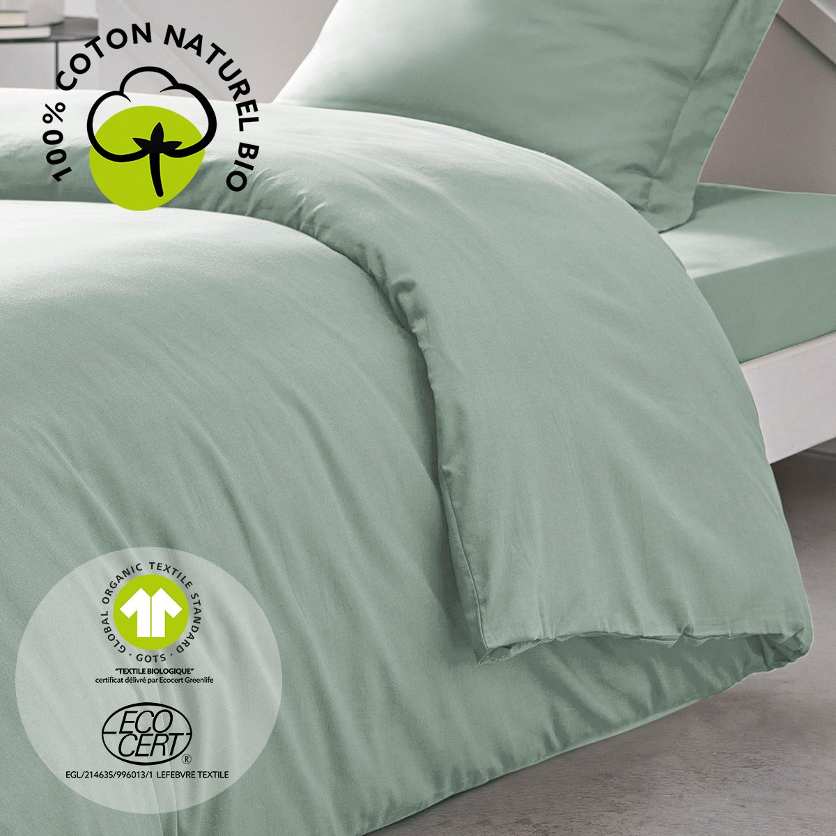 Cotton duvet cover TODAY LINGE DE MAISON Green