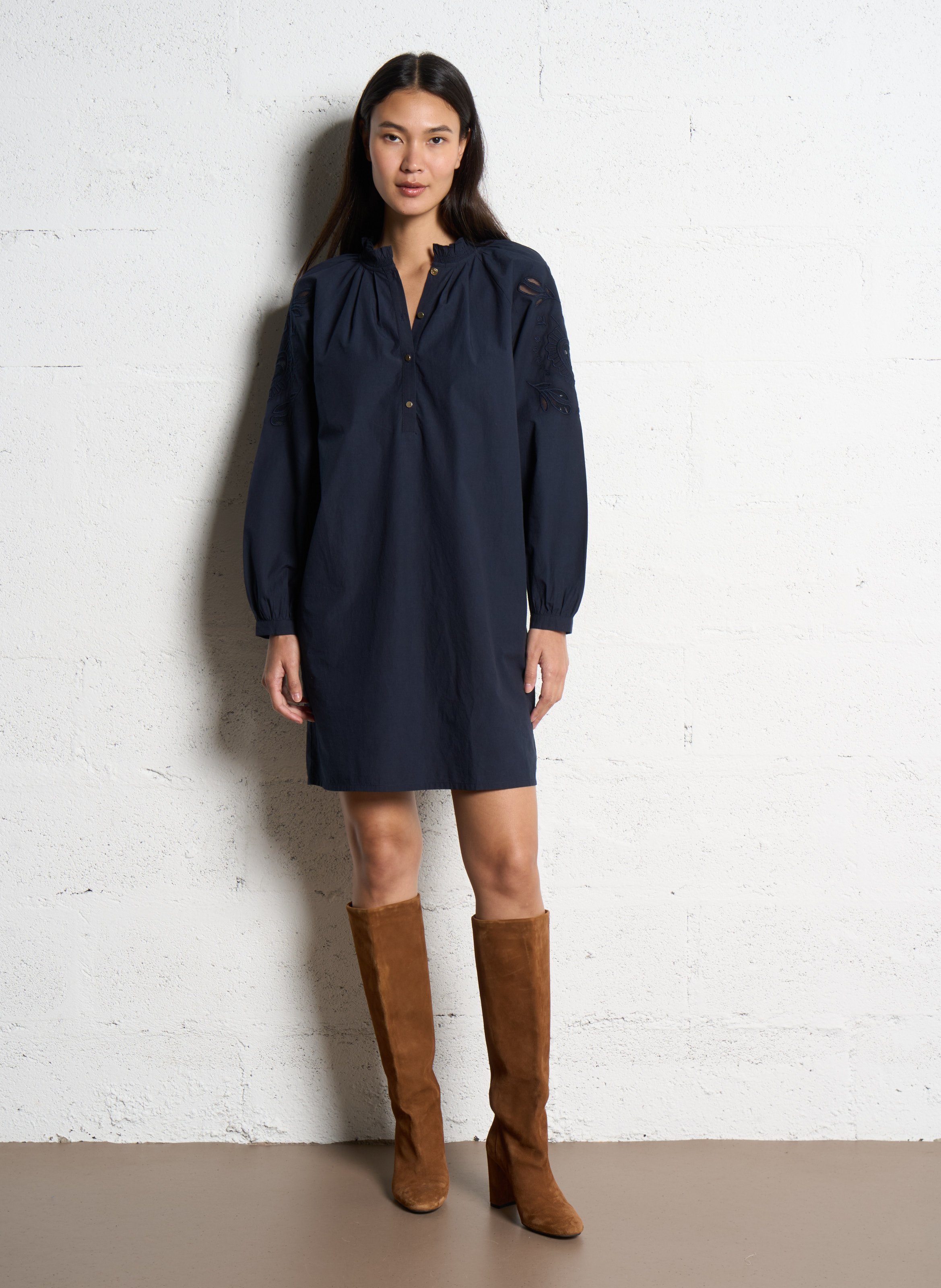 Straight cotton dress I CODE Blue