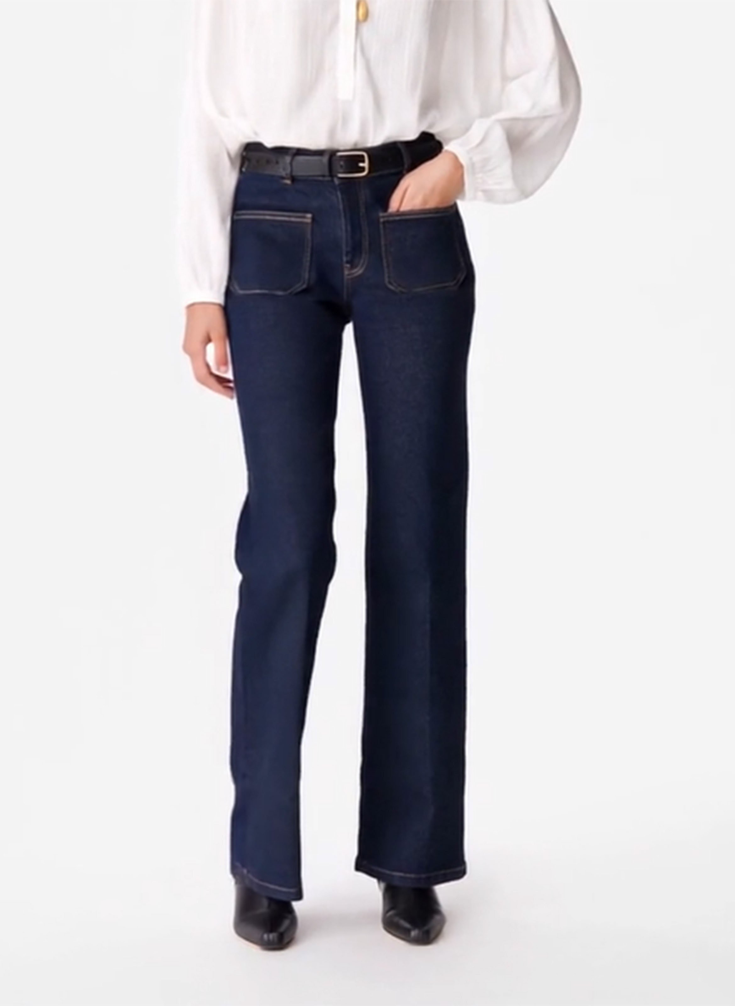 Jeans flare a vita alta in cotone VANESSA BRUNO