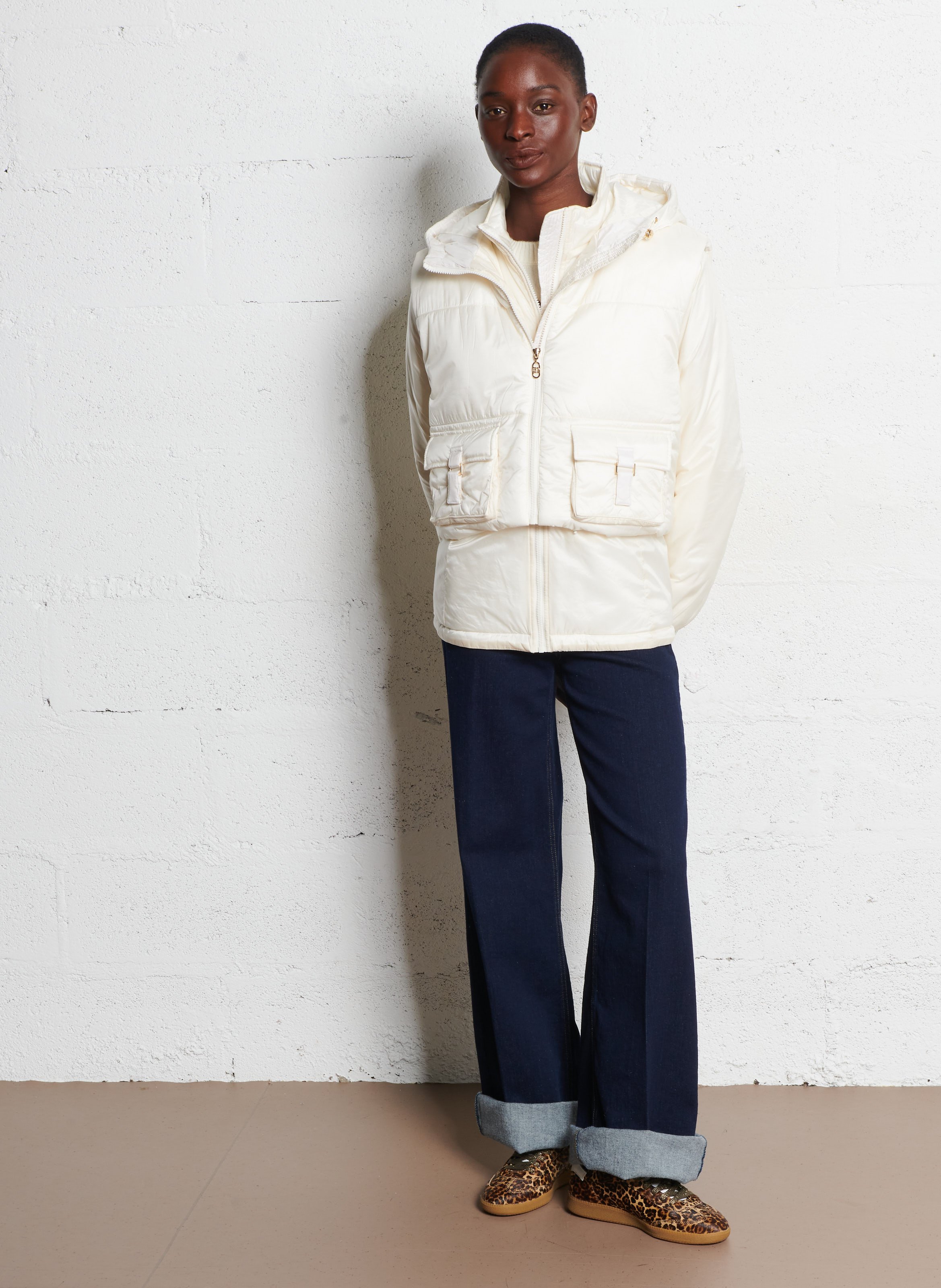 Doudoune à capuche oversize  LIU JO Beige