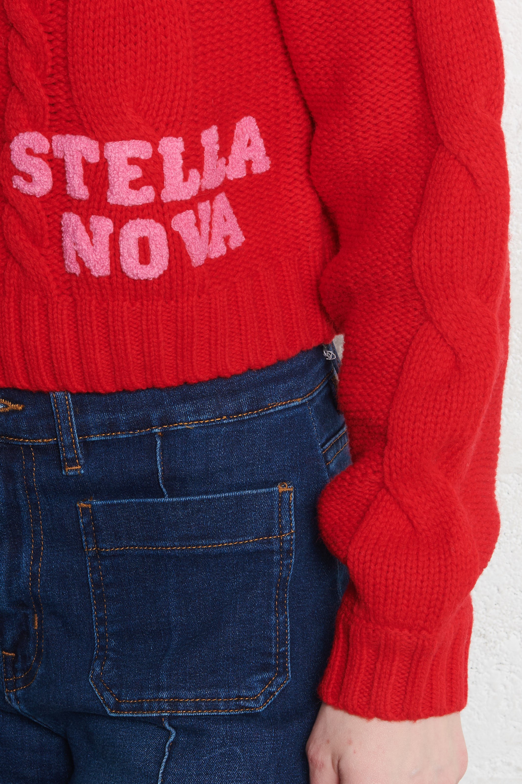 Pull col rond en laine mélangée STELLA NOVA Rouge