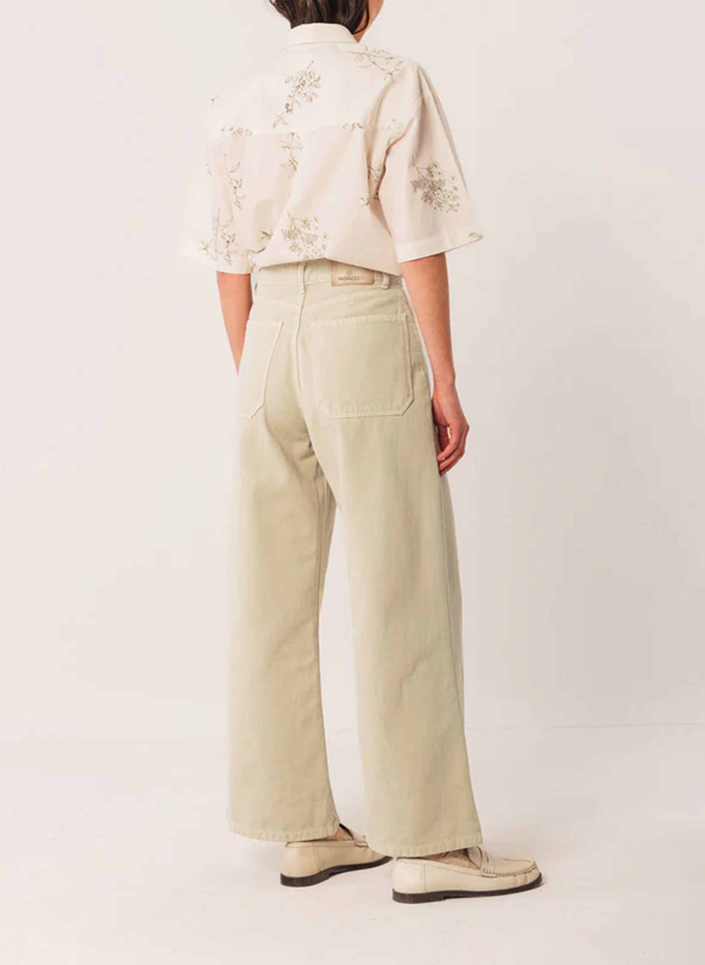 Jean flare en coton INDI & COLD Beige