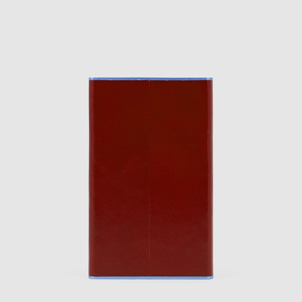 Automatic flap card holder in leather and metal with RFID protection PIQUADRO Brown