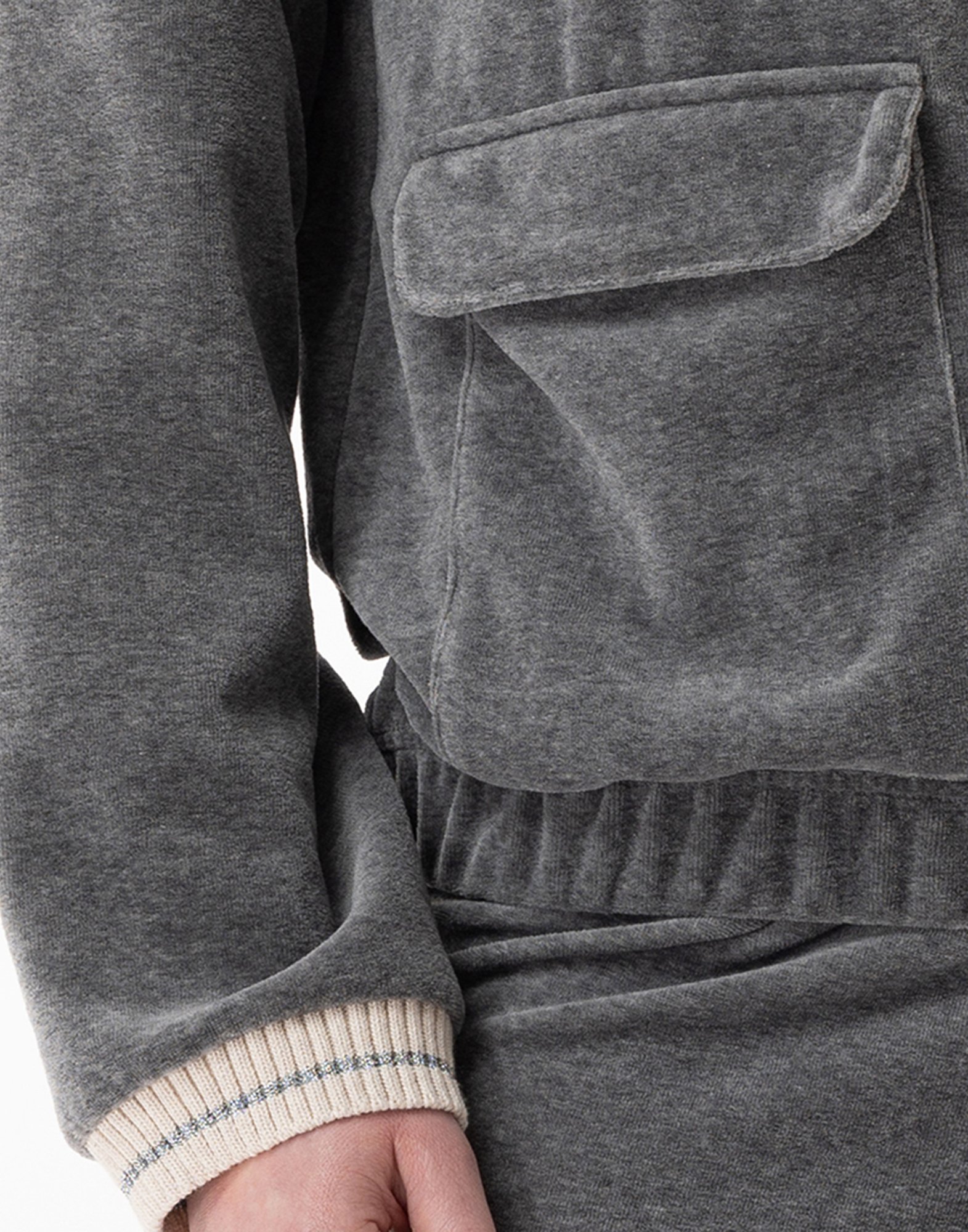 Zip-up velvet homewear set LE CHAT Grey