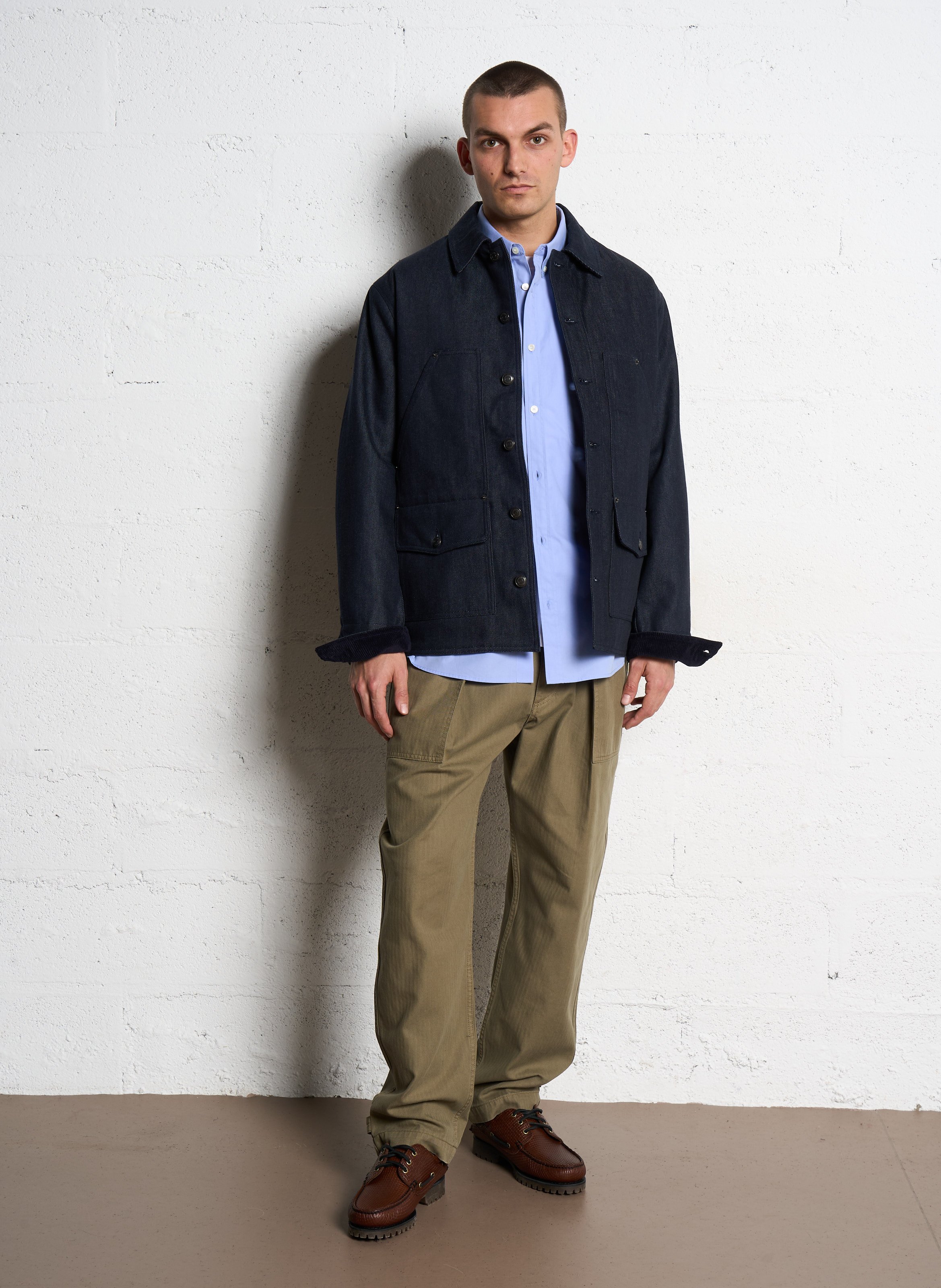 Recht, katoenen spijkerjasje met klassieke kraag IKKS Blauw