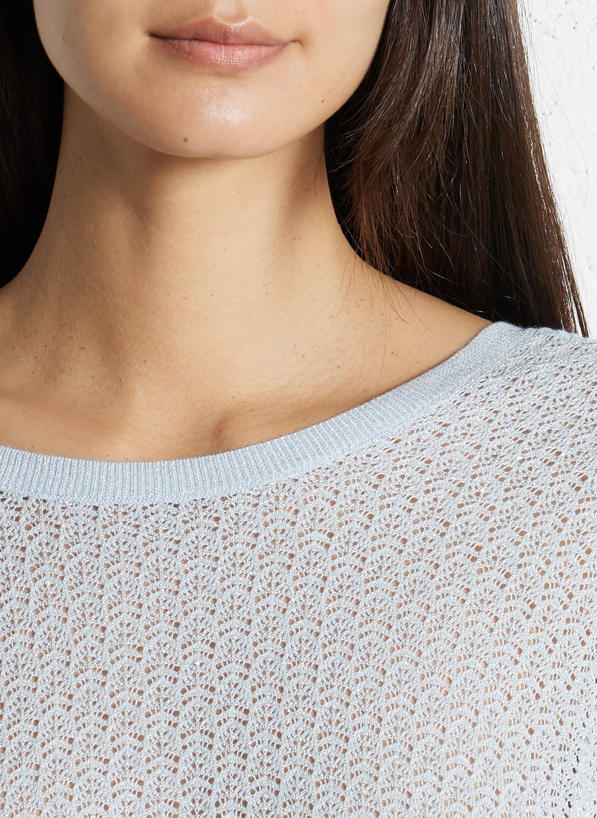 Oversized round neck sweater in glittery knit IKKS Blue