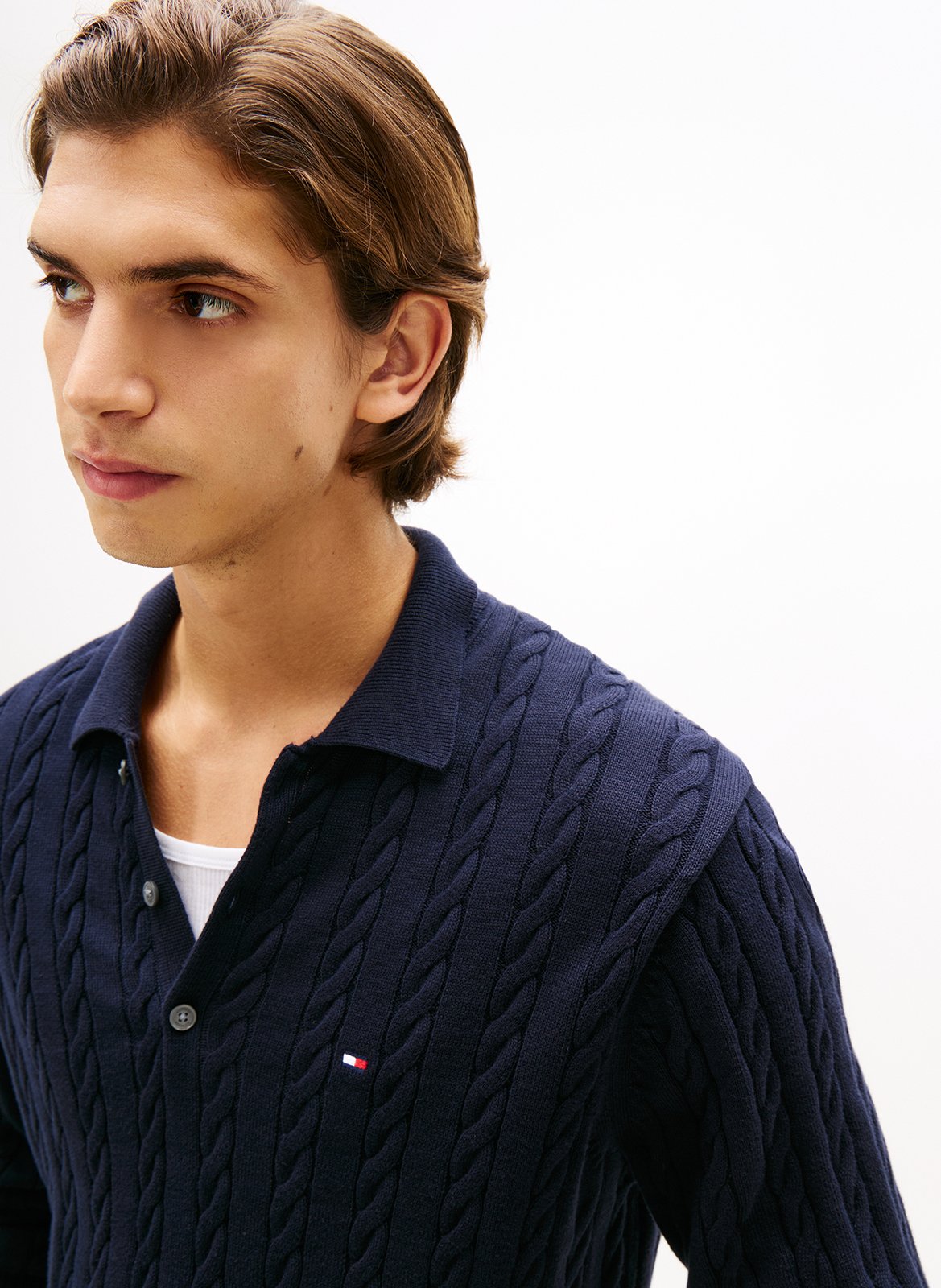 Jersey de corte regular en algodón orgánico. TOMMY HILFIGER Azul