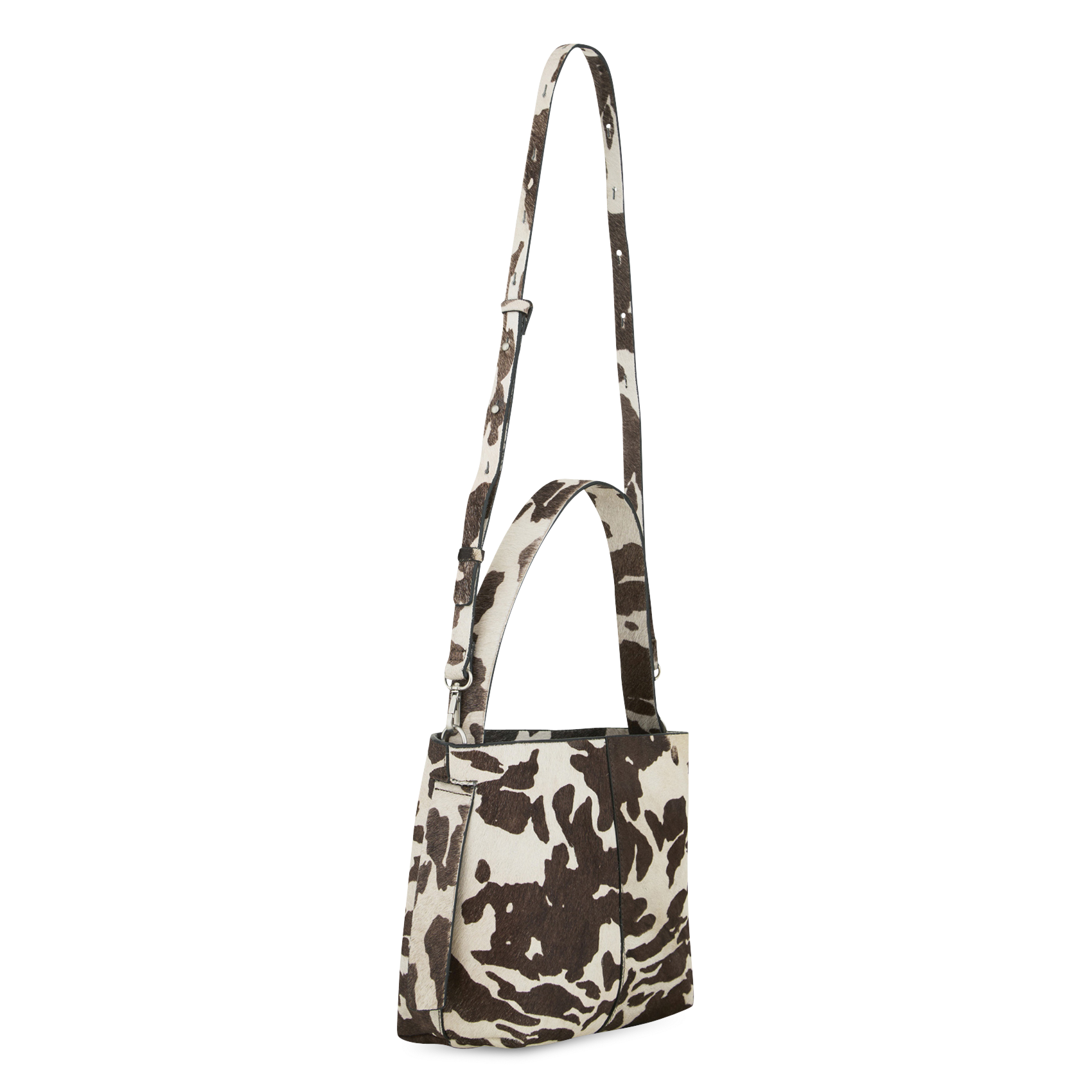 Sac porté épaule en cuir imprimé vache BECKSONDERGAARD Marron