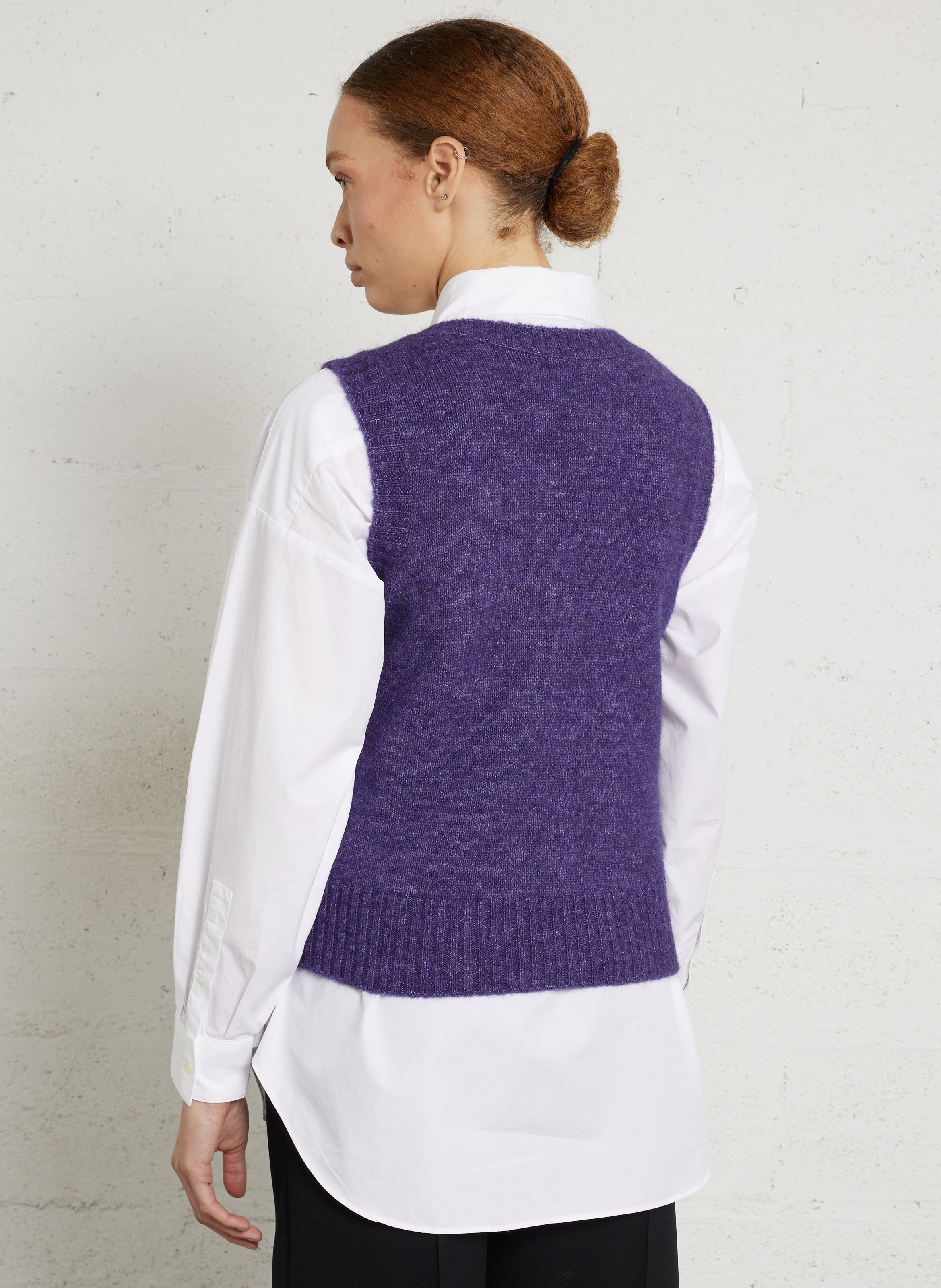 Rechte, mouwloze trui met ronde hals SOEUR Violet