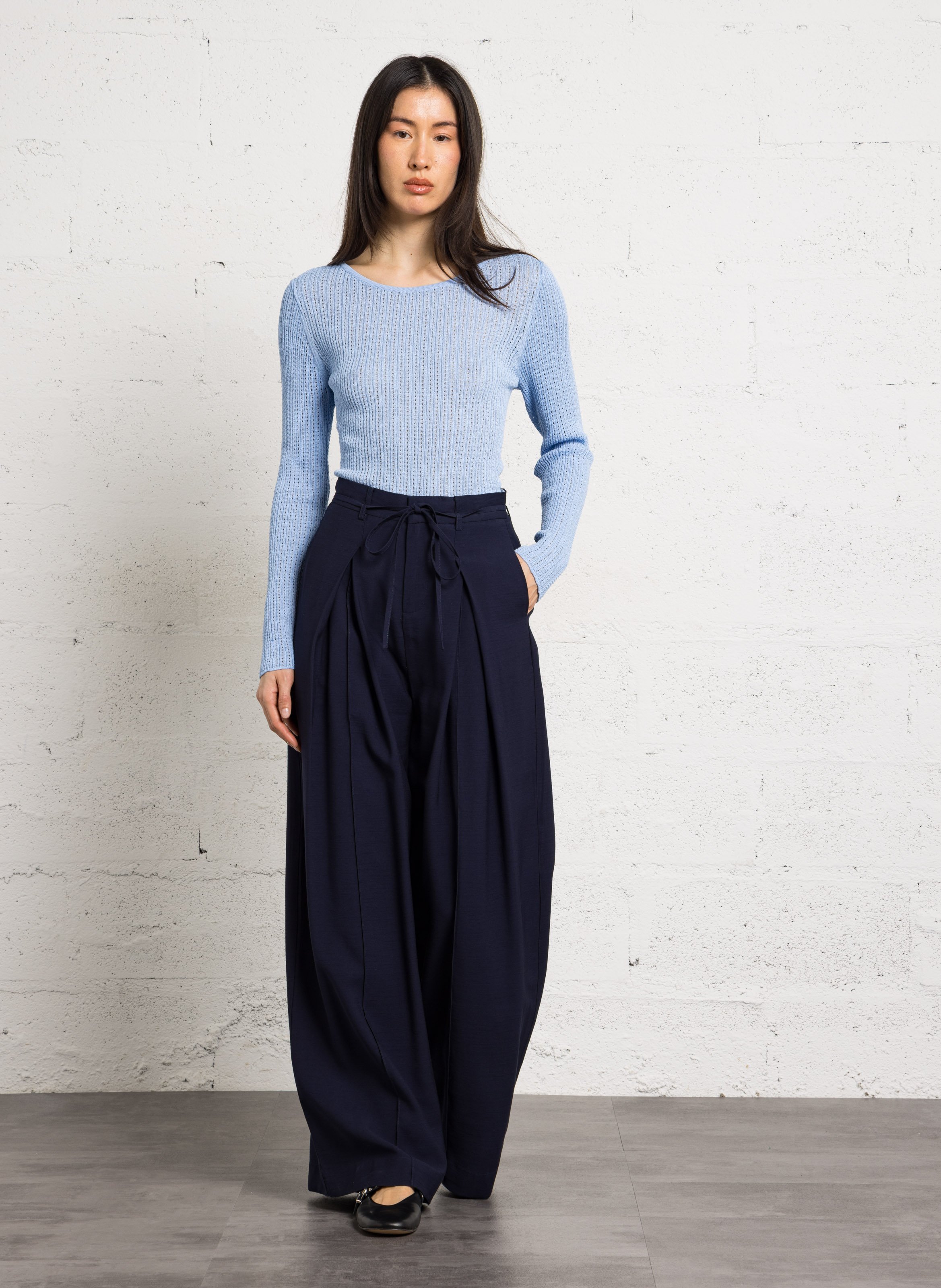 Round-neck fitted sweater LA PETITE ETOILE Blue