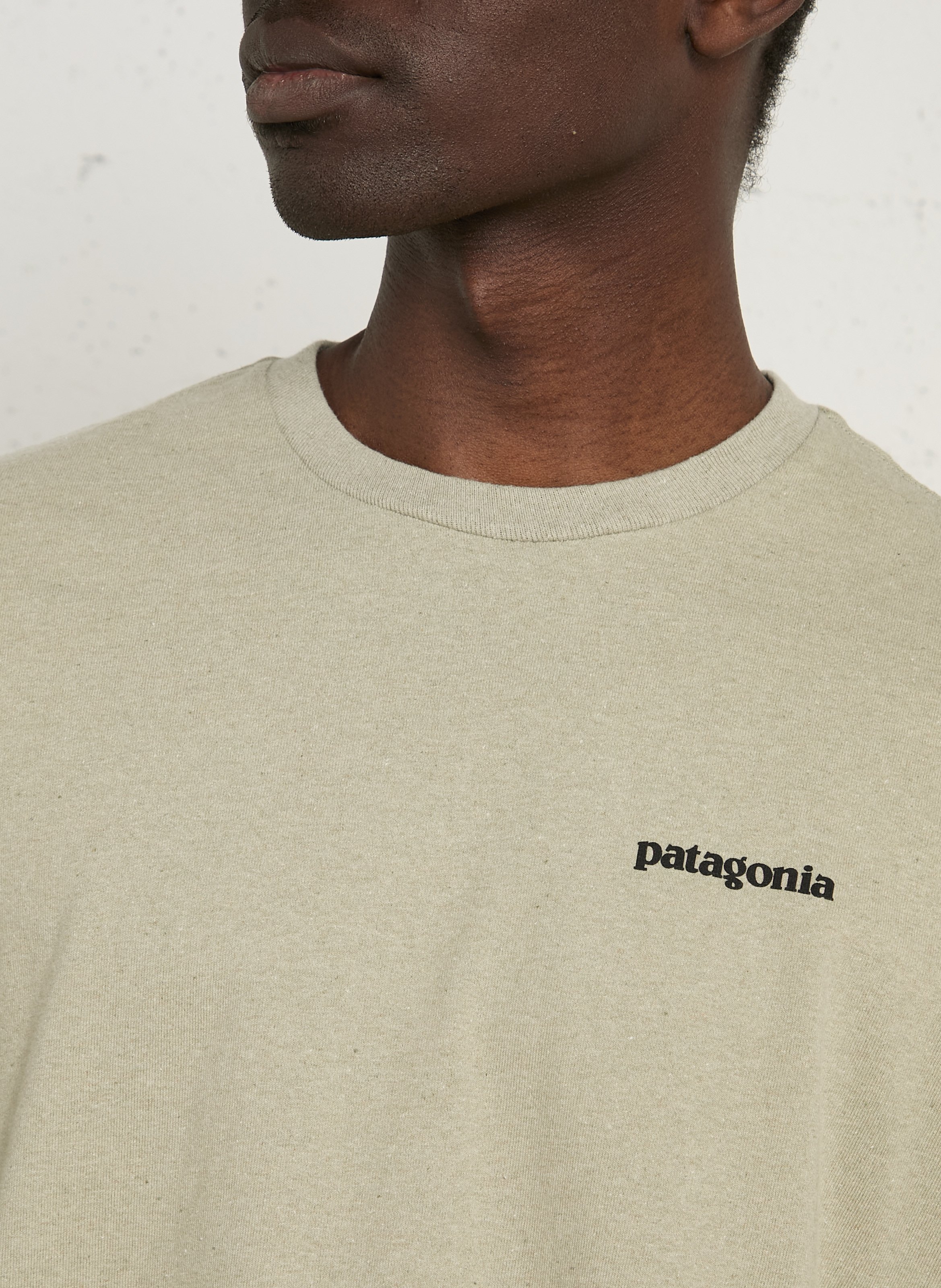 Rundhals-T-Shirt aus recyceltem Baumwoll-Mix mit Siebdruck, Regular Fit PATAGONIA Beige