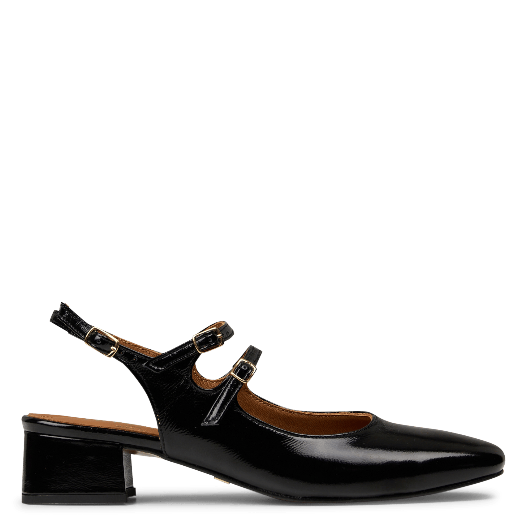 Sandalen mit niedrigen Absätzen aus Lackleder JB MARTIN Schwarz