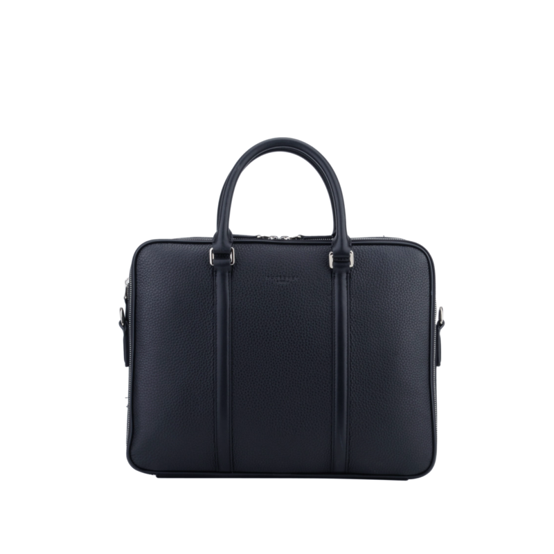 Cowhide leather document holder POURCHET Blue