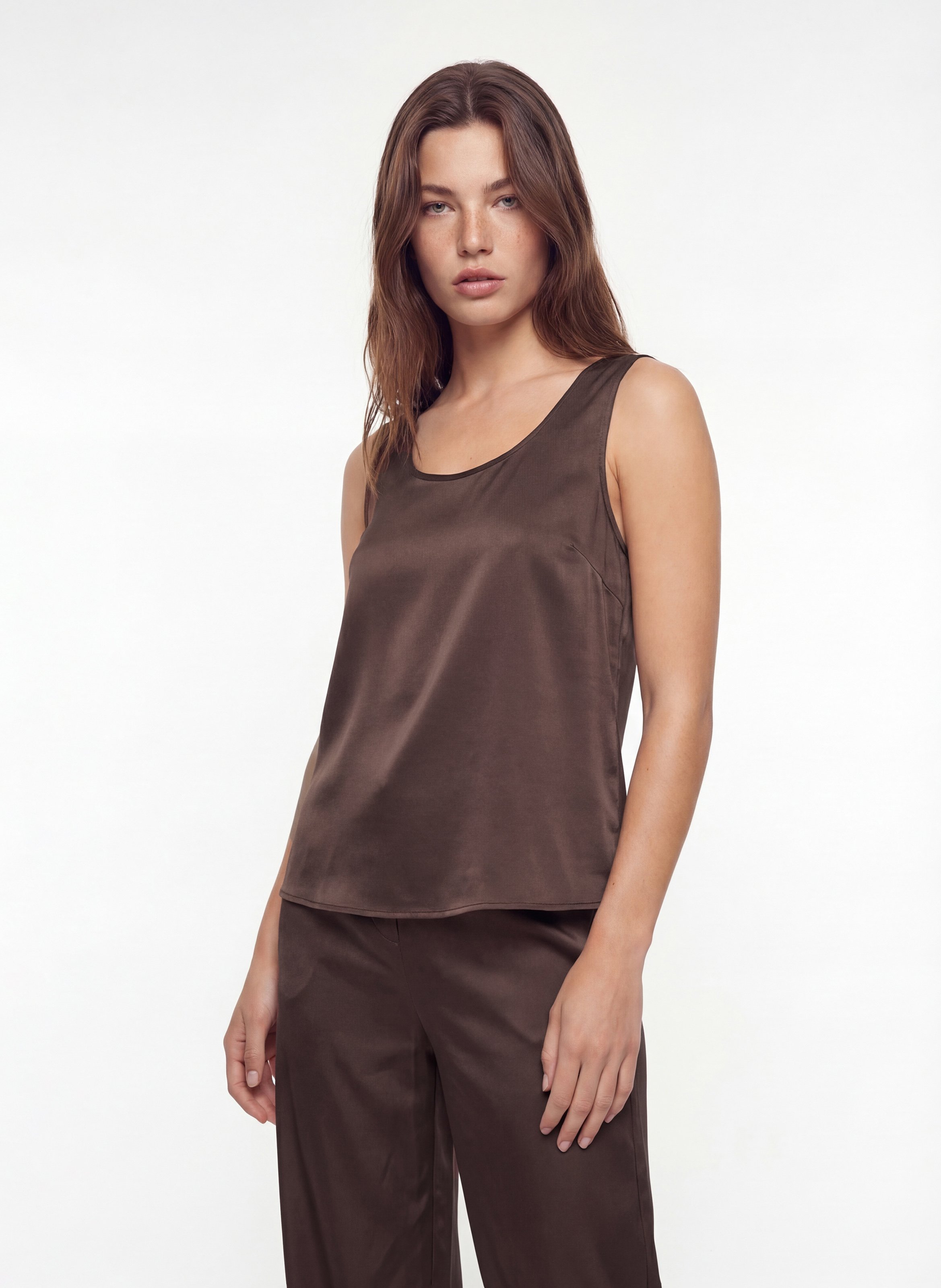 Satin Tanktop Rundhalsausschnitt KOOKAI