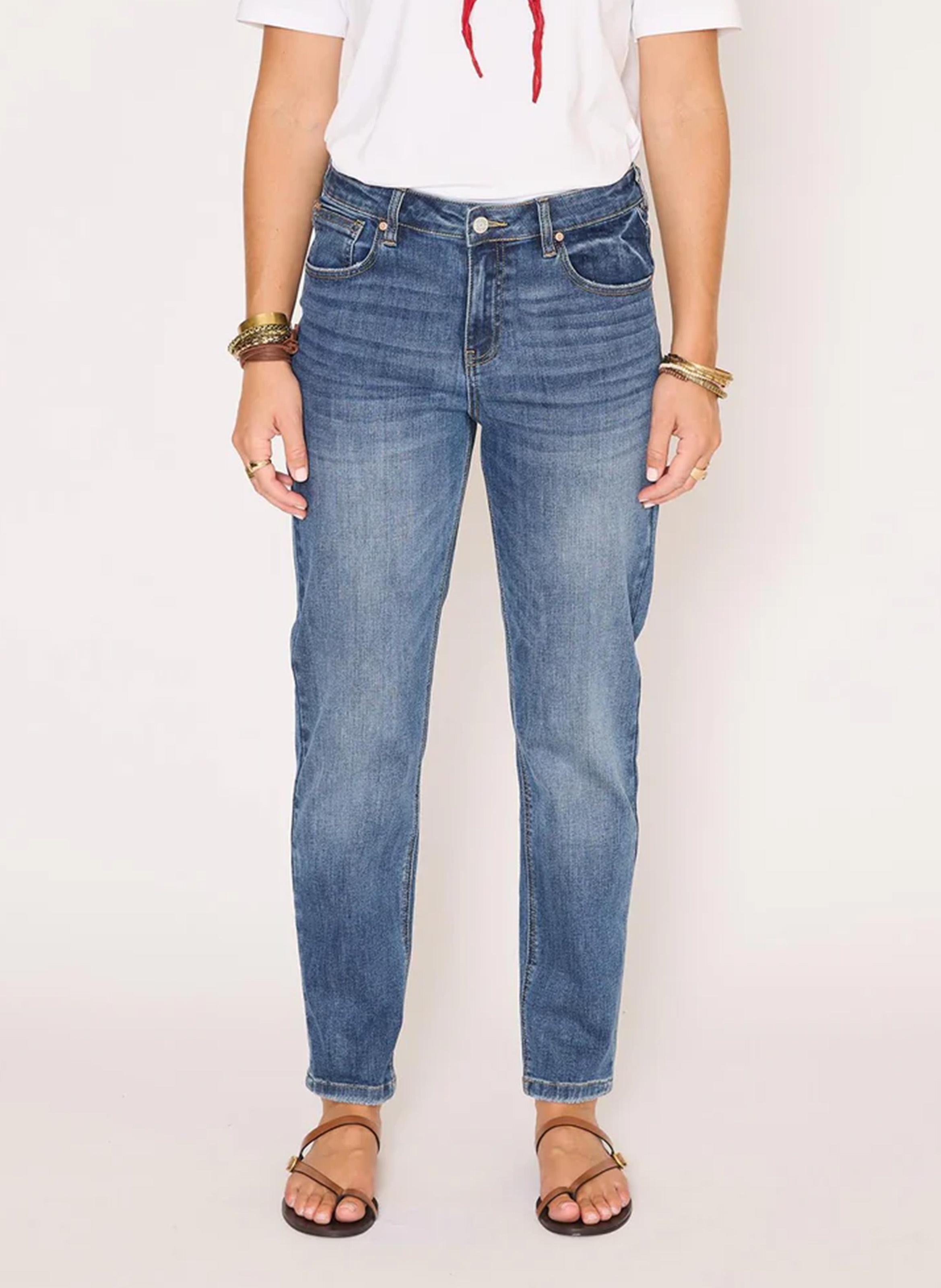 Boyfriend-Jeans aus Baumwoll-Mix MKT Blau